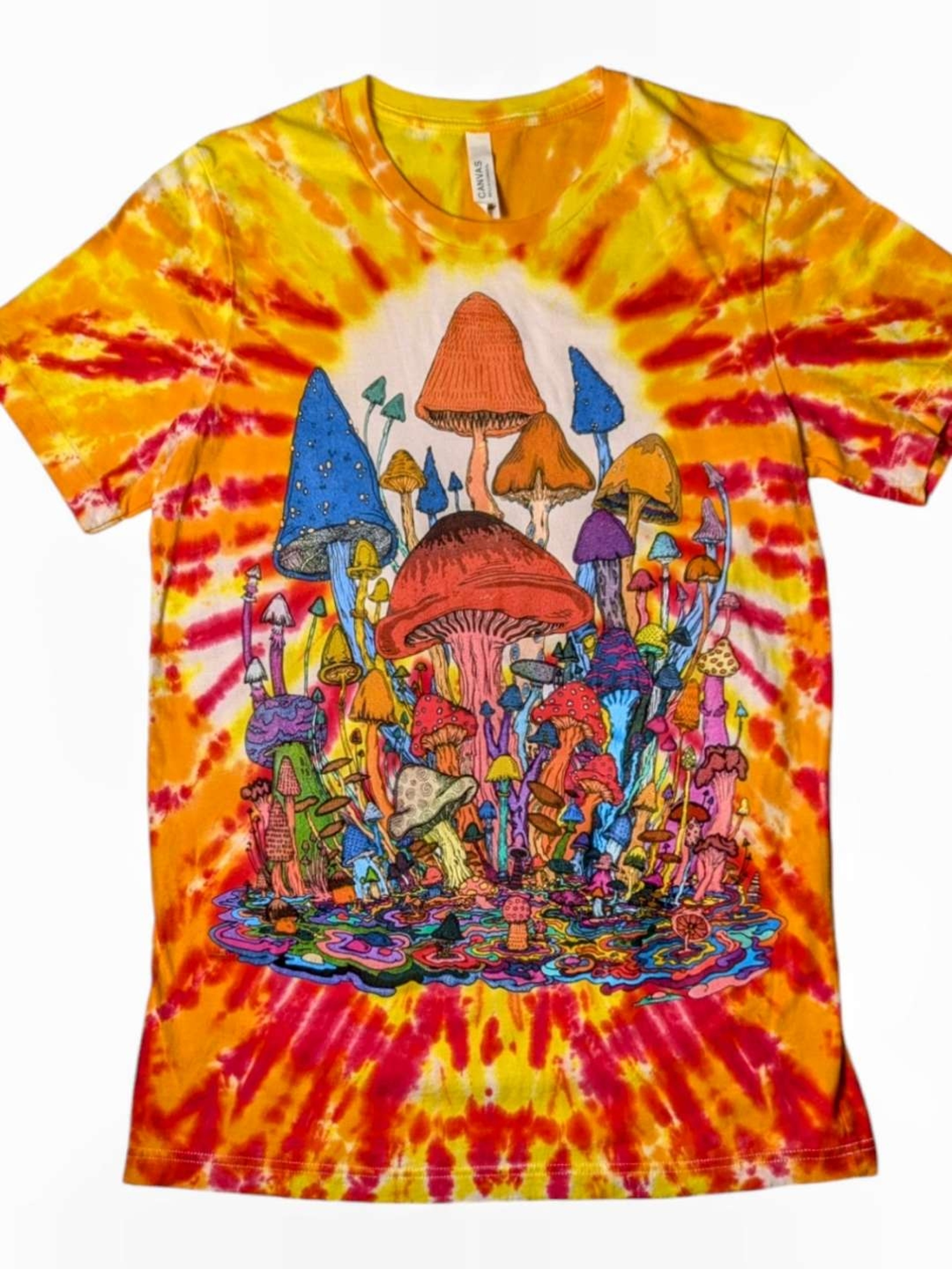 Preview pic of Vincent Gordon "Melty Mushrooms" Tie-Dye T Shirt - M