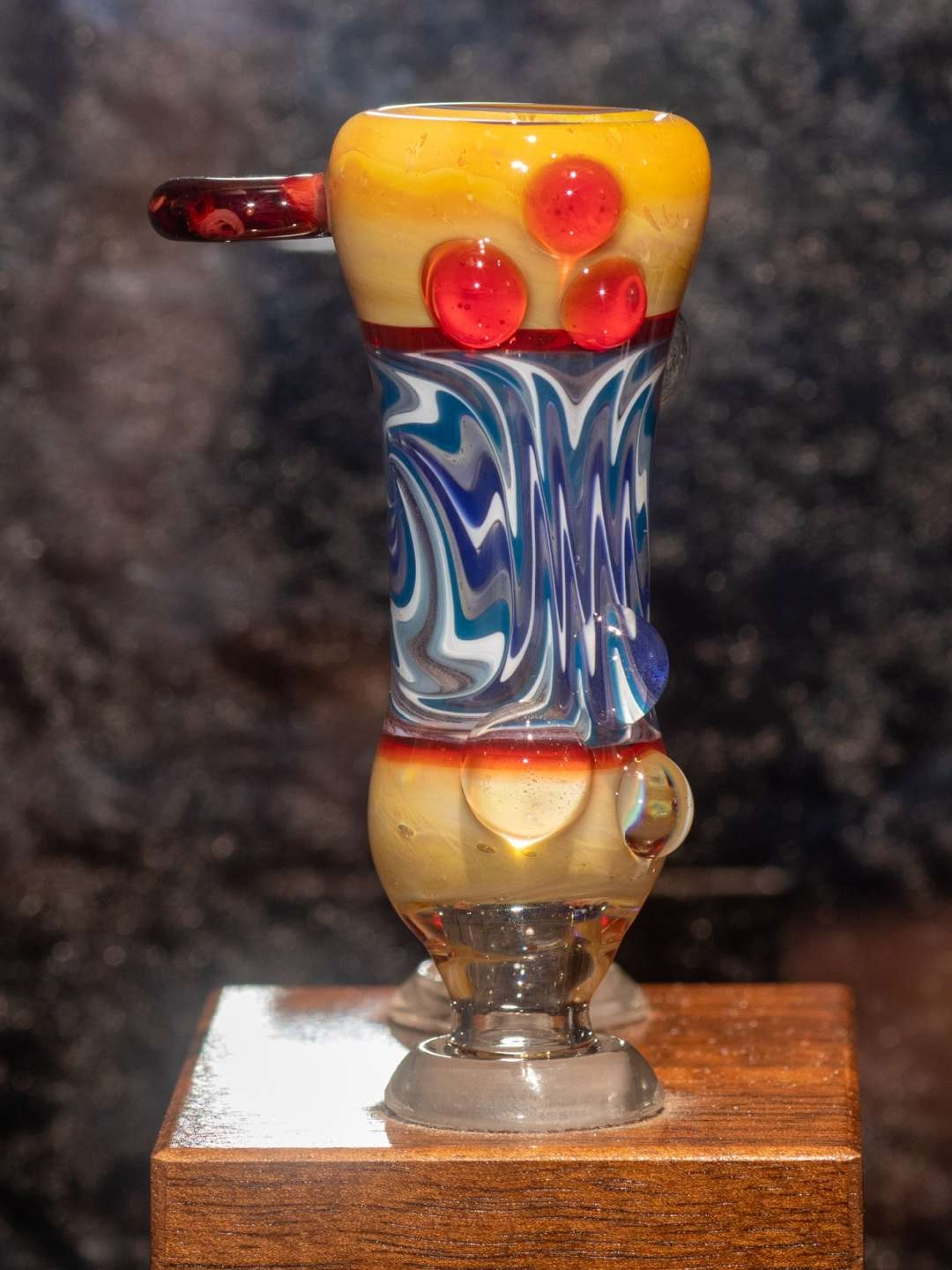 Preview pic of 14mm Blue & Amber Purple Wigwag Bong Slide