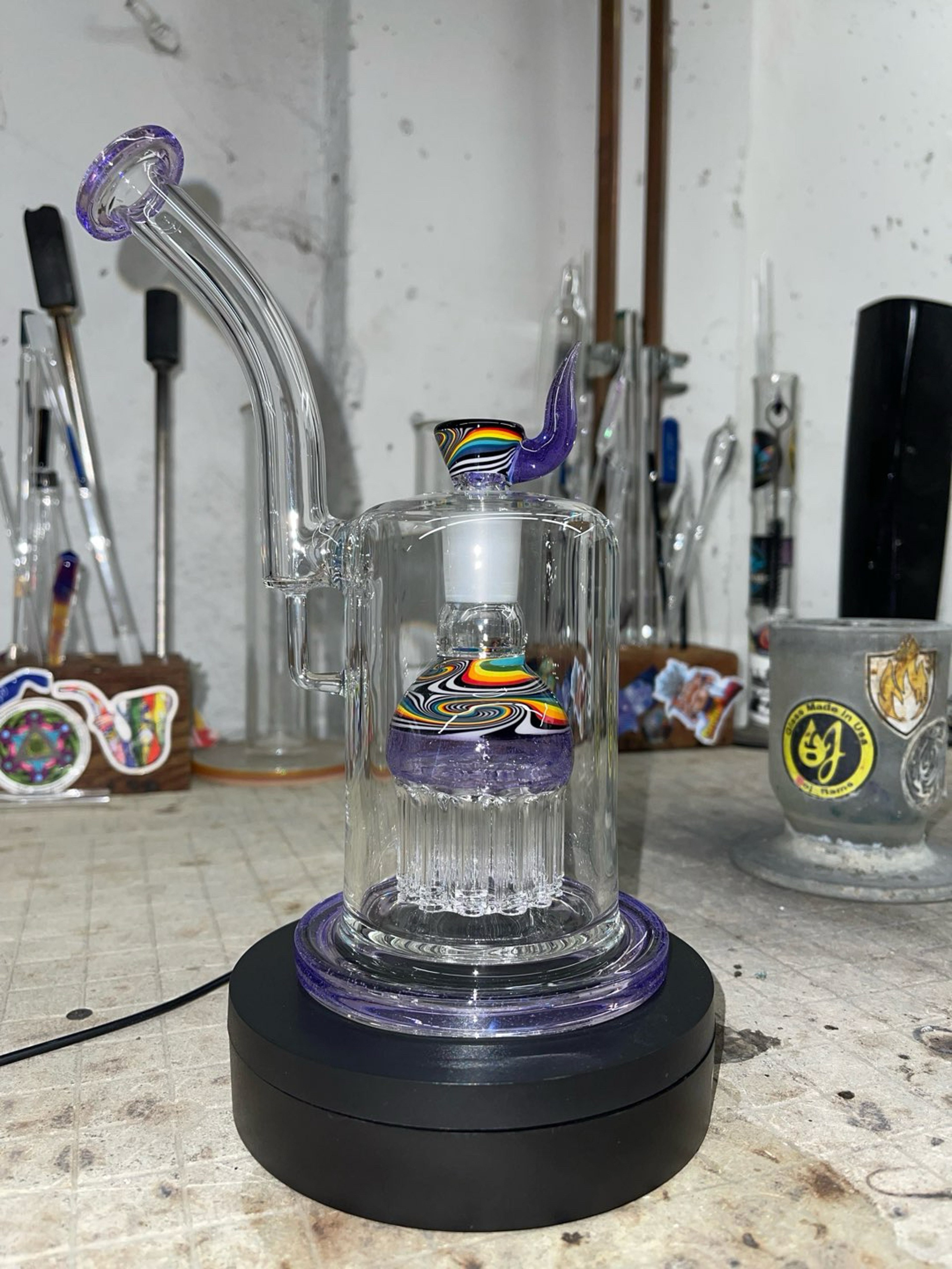 Preview pic of Bubbler 12arm perc, 18mm 4 holes slide