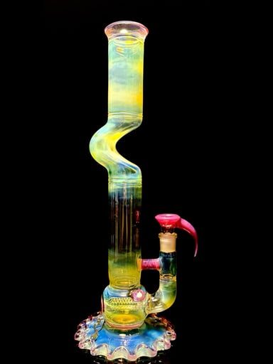 Preview pic of Apix Design Bent Neck King Stemline with Telemagenta Accents & Fully Notched Base