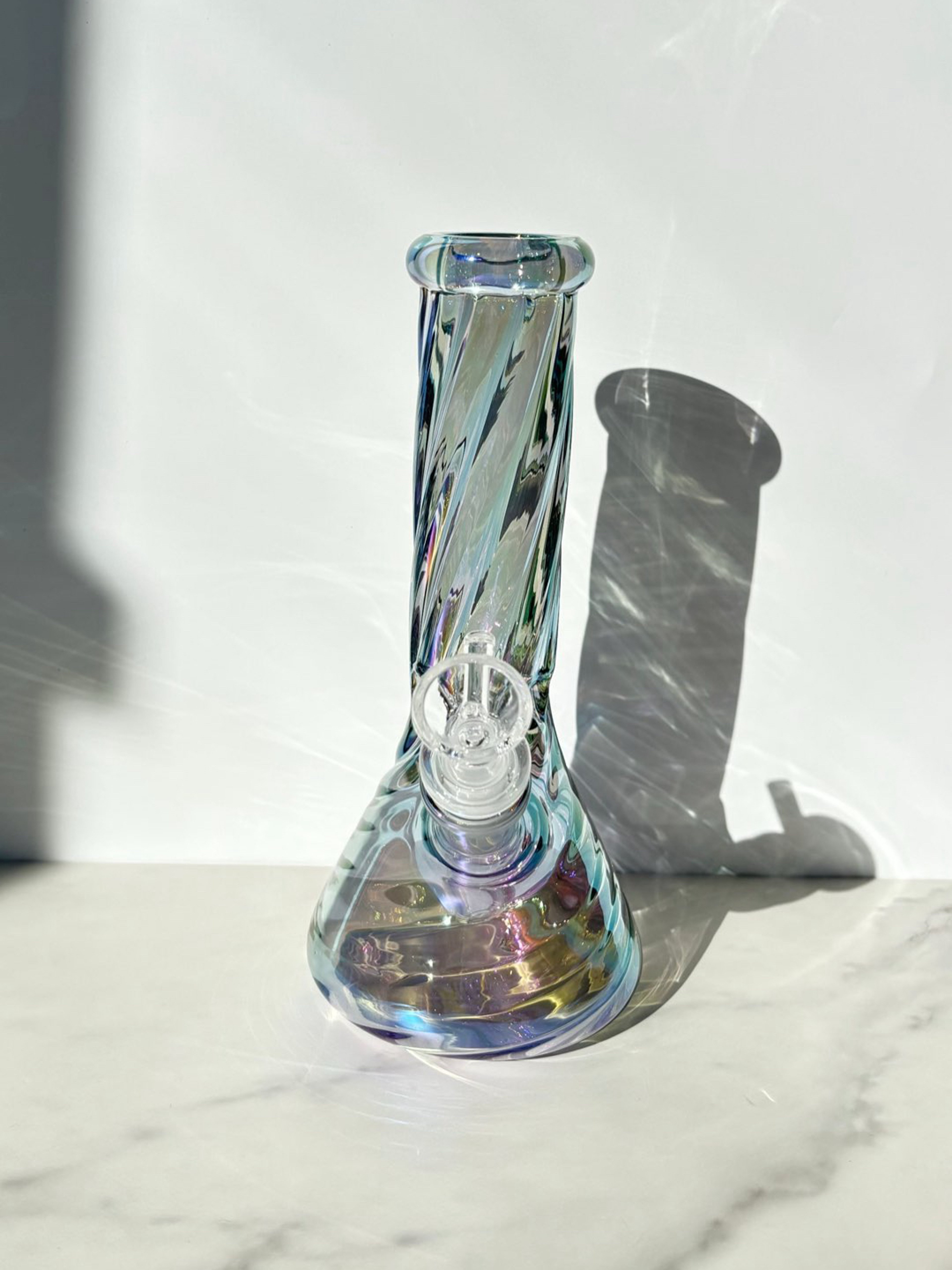 Preview pic of Mini green iridescent bong