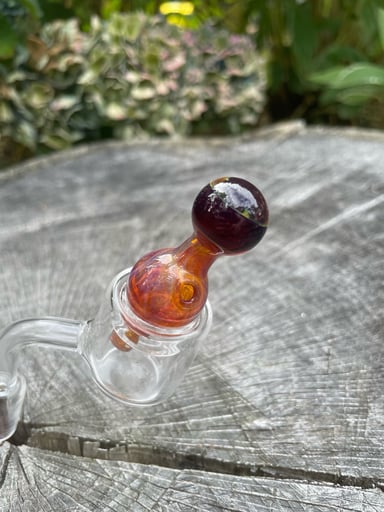 Preview pic of Red-Orange Handblown Bubble Cap