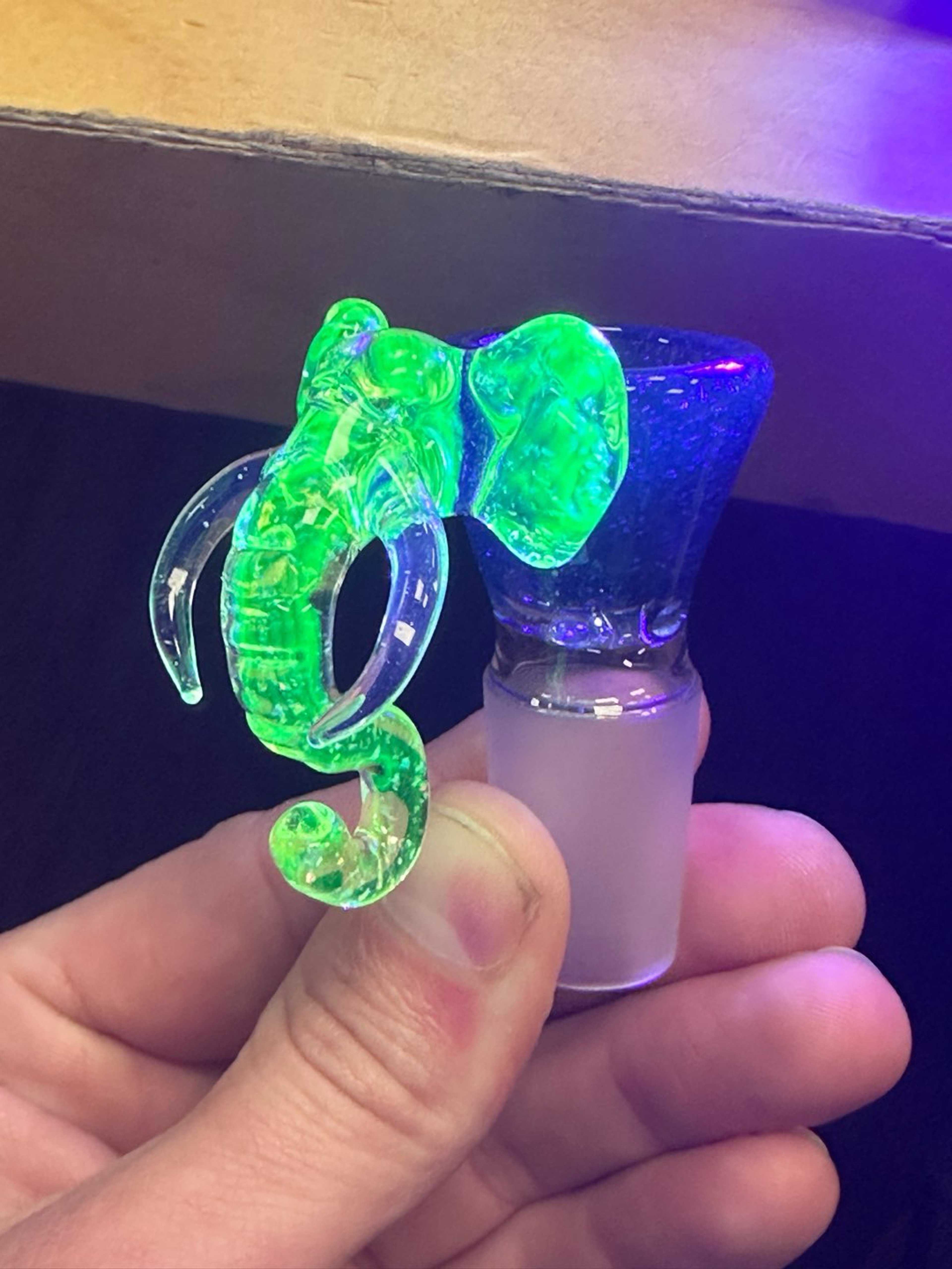 Preview pic of Uv Reactive, Crushed Opal Elephant Slide (4hole/18mm)