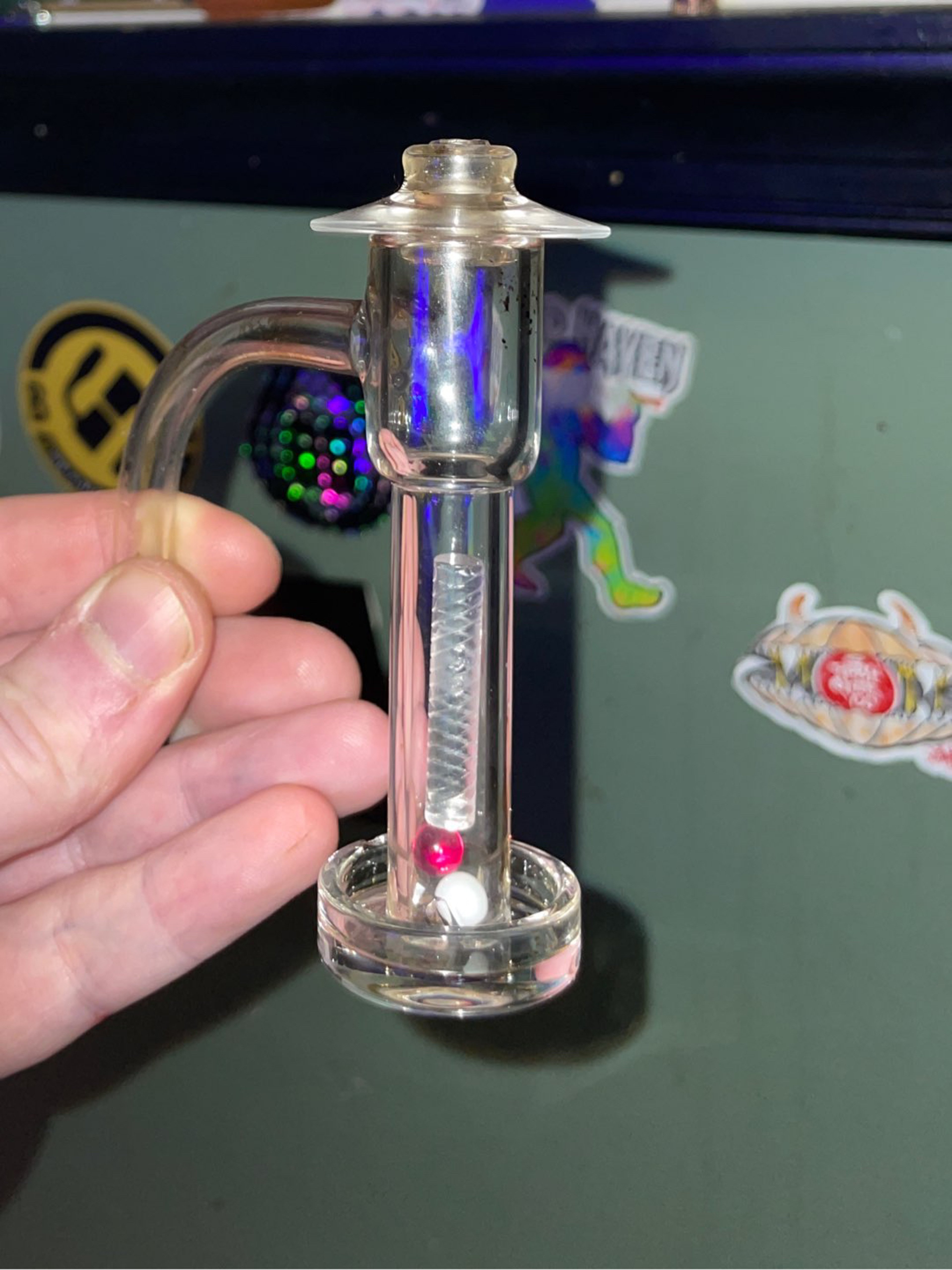 Preview pic of 10/90 - GeeWest XXL slurper + Zach Brown slurper cap (damaged) + rubies and 30mm SE quartz pillar