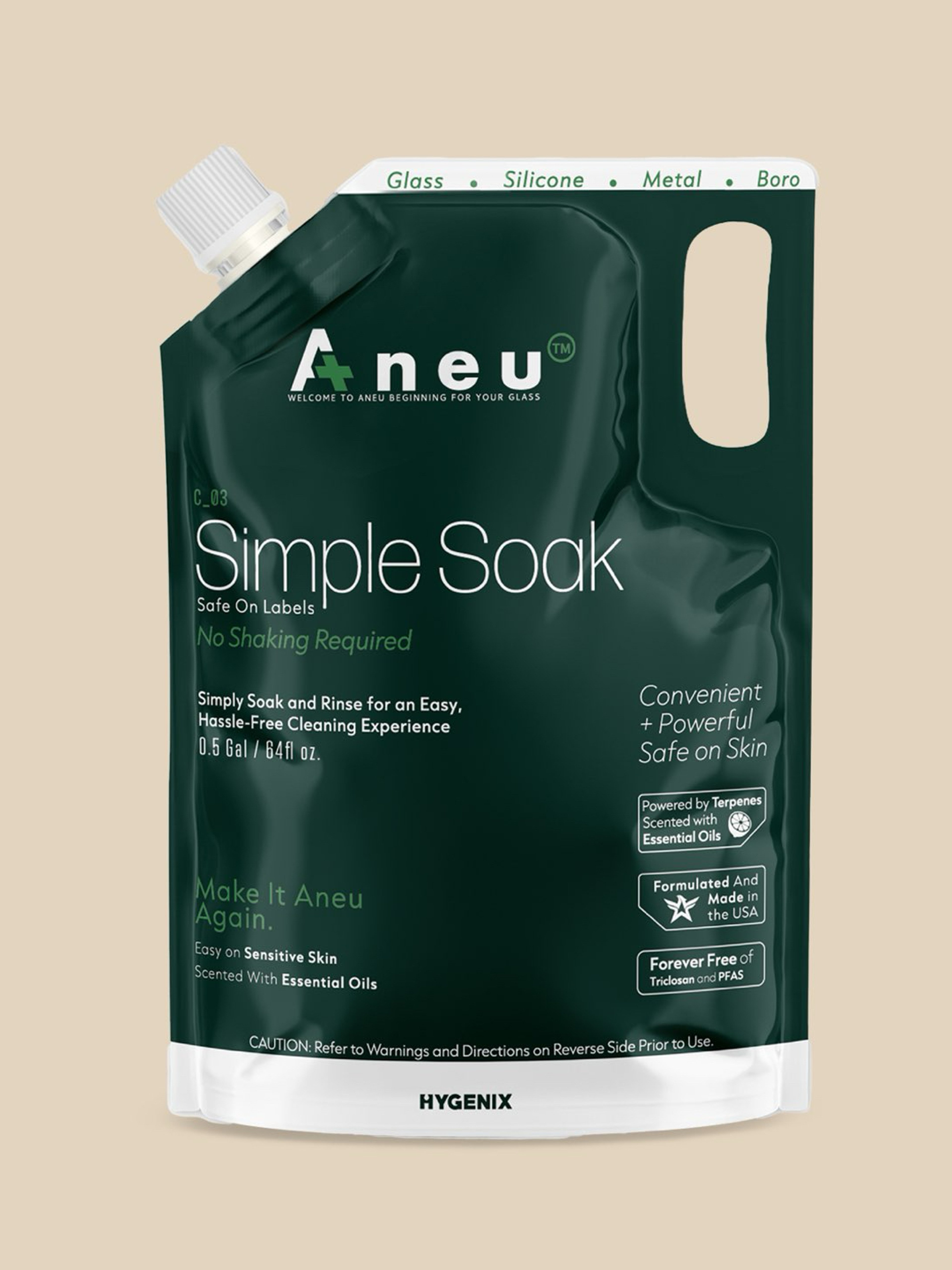 Preview pic of Simple Soak by Aneu 1/2 Gallon  – Soak & Rinse Formula | No Shaking Required | From Hygenix