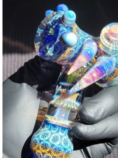 Preview pic of Heady Hammer Pipe Gold & Silver Fumed Borosilicate Glass Ethan Lesch