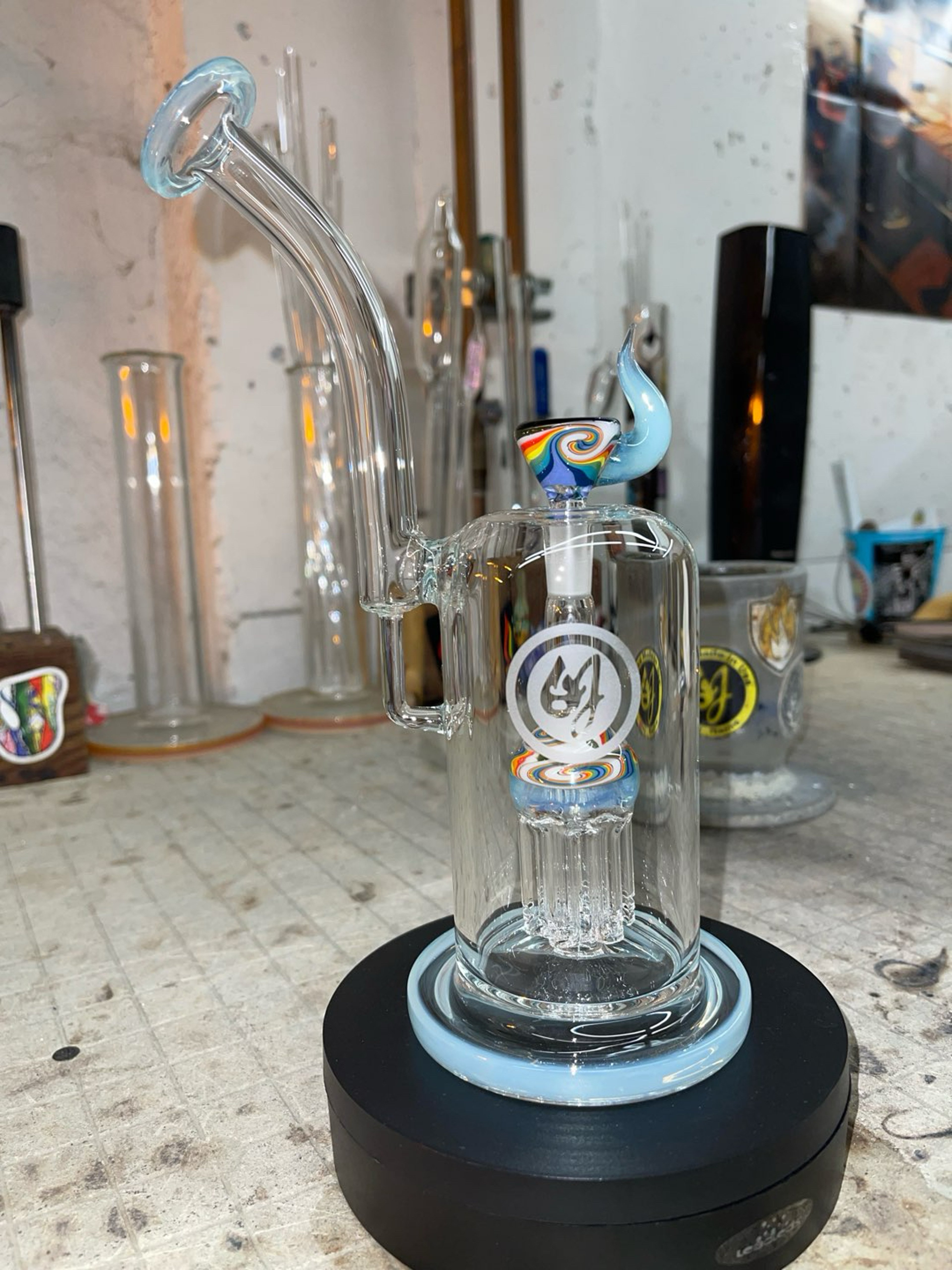 Preview pic of 6 arm perc bubbler , 10mm slide 1 hole