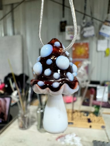 Preview pic of ruby slippers mushroom pendatn