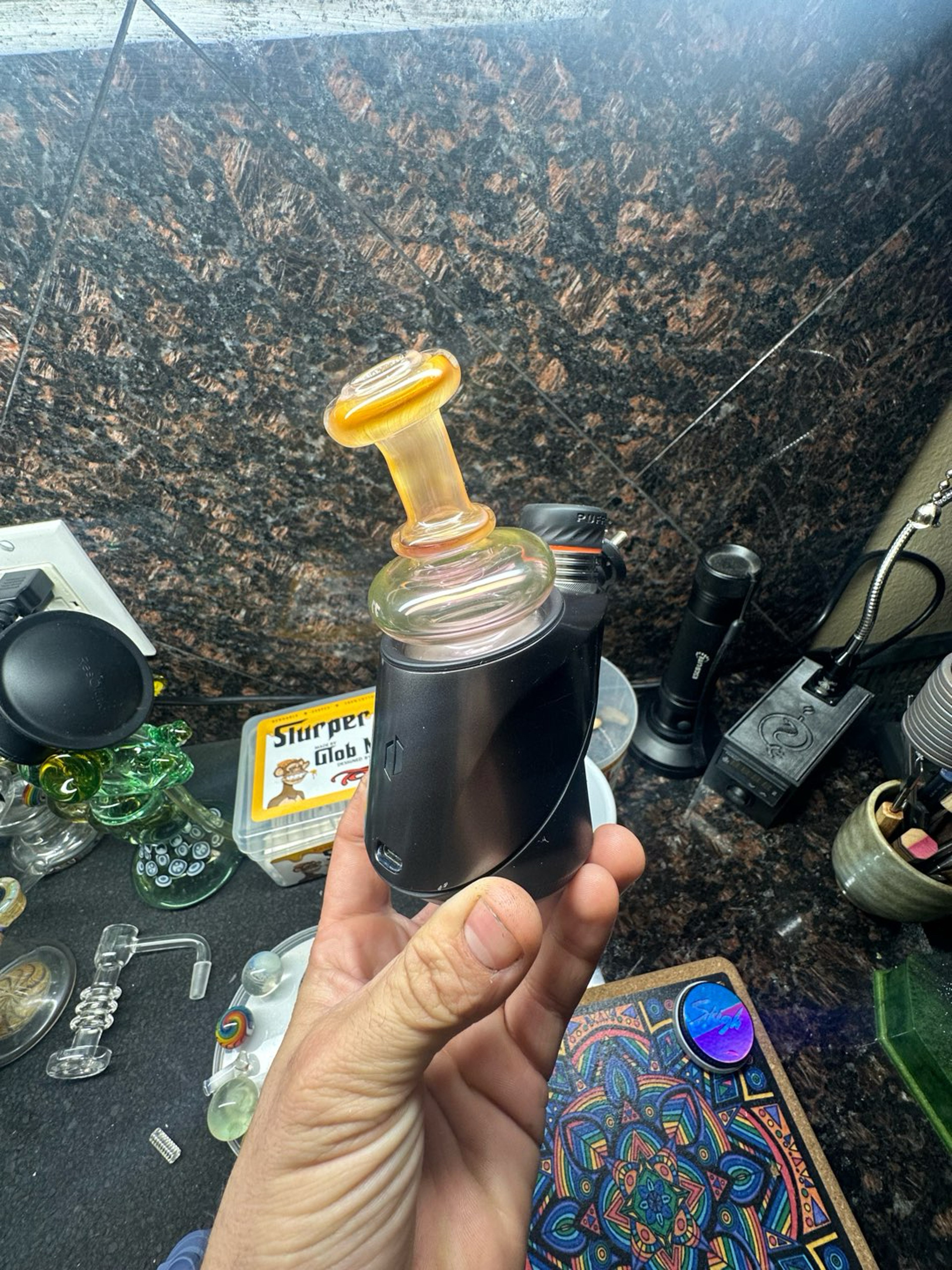 Preview pic of Puffco Peak Pro v1 with dry top and xl chamber