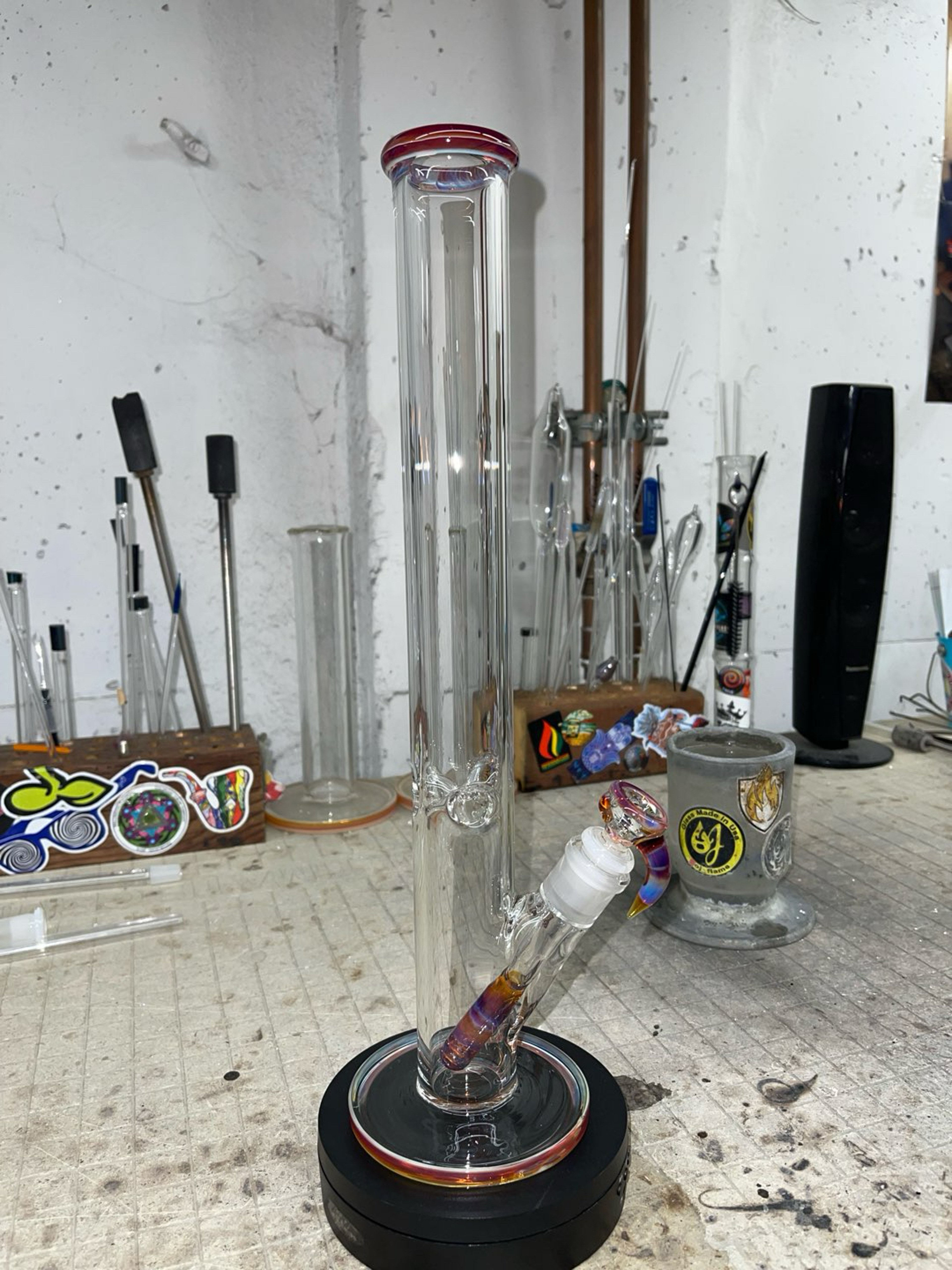 Preview pic of Amber purple color 44x16” tall 14mm 2 holes slide