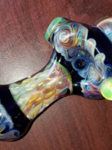 Preview pic of Heady Pipe Gold & Silver Fumed Borosilicate Glass