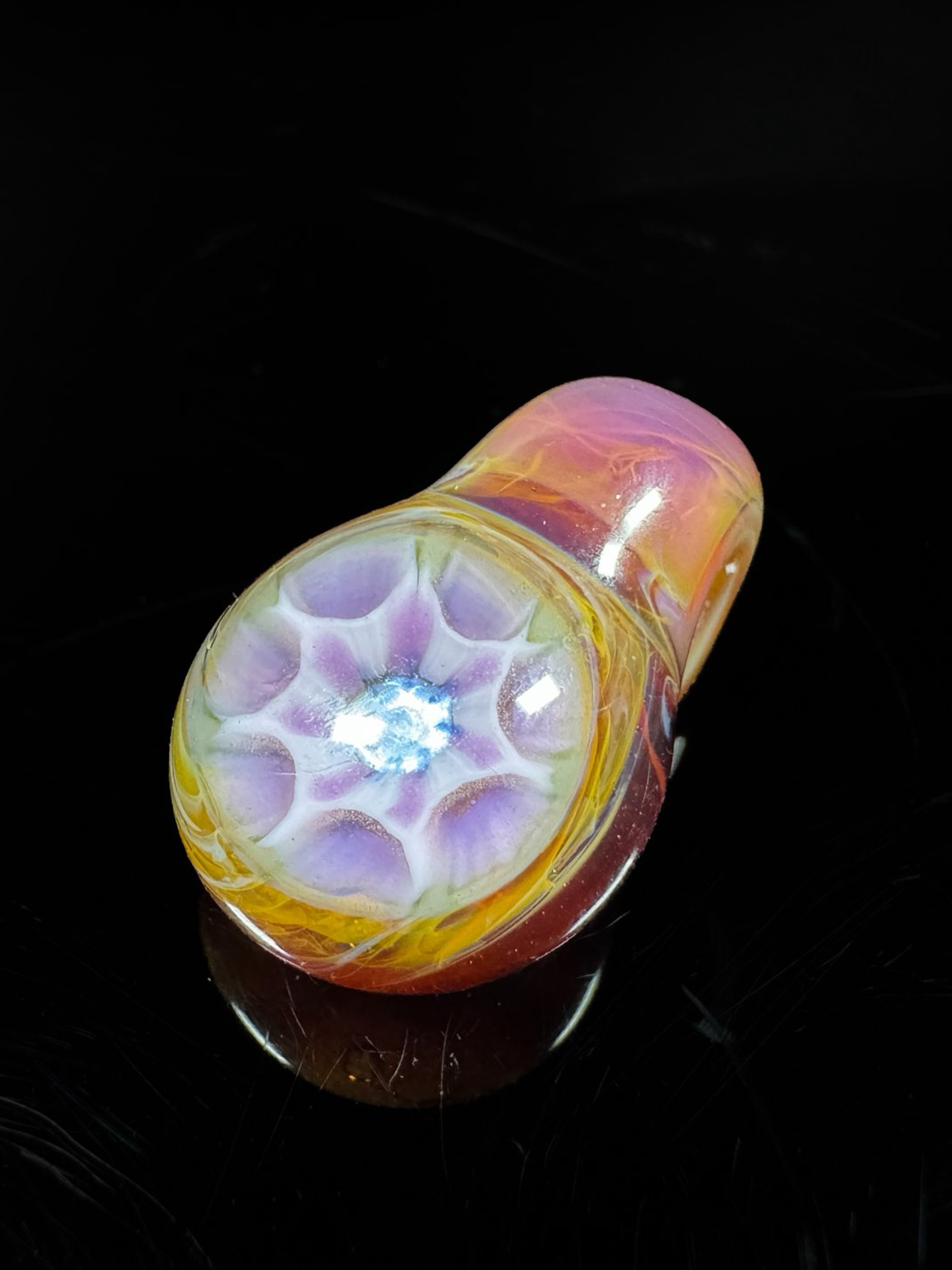 Preview pic of Flower Pendant with Amber Purple