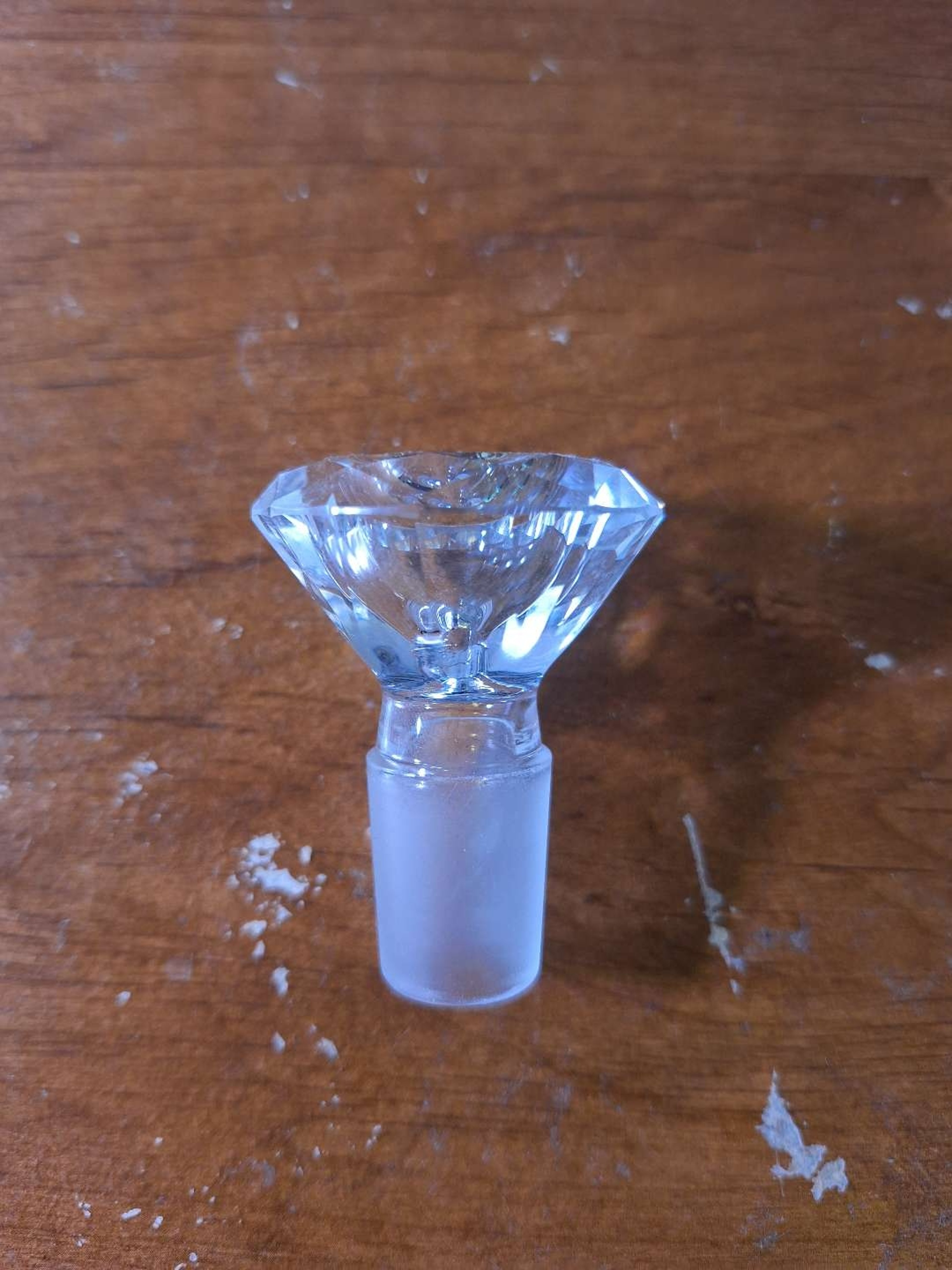 Preview pic of Faceted Clear 18mm slide single hole