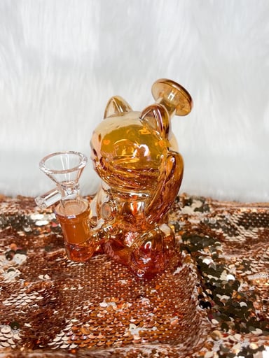 Preview pic of Gold Good Fortune Cat Water Pipe
