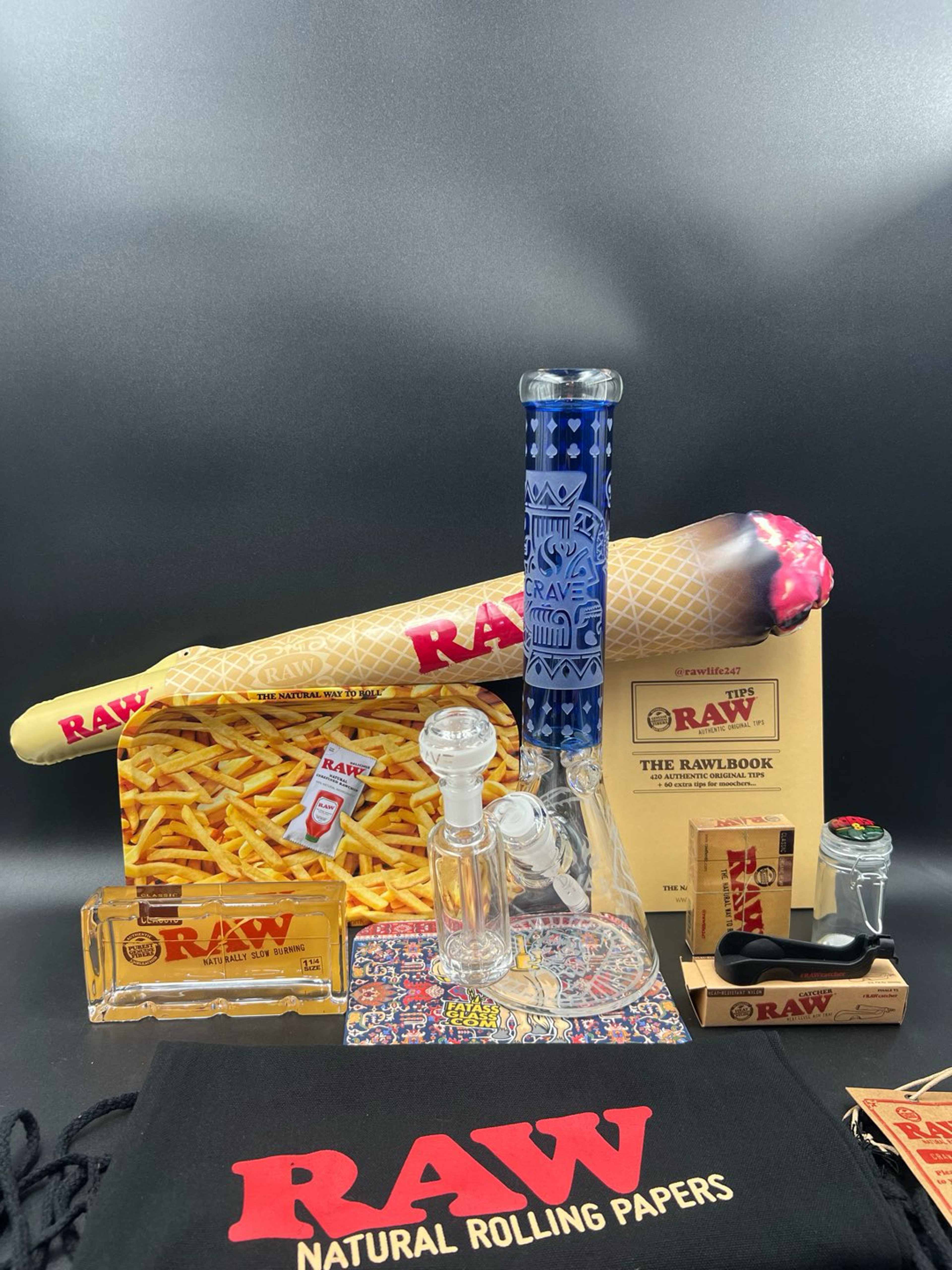 Preview pic of Crave Samdblasted x RAW Beaker Bundle