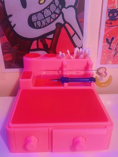 Preview pic of 3D Printed Dab Station Pink/Fluorescent Pink Silicone