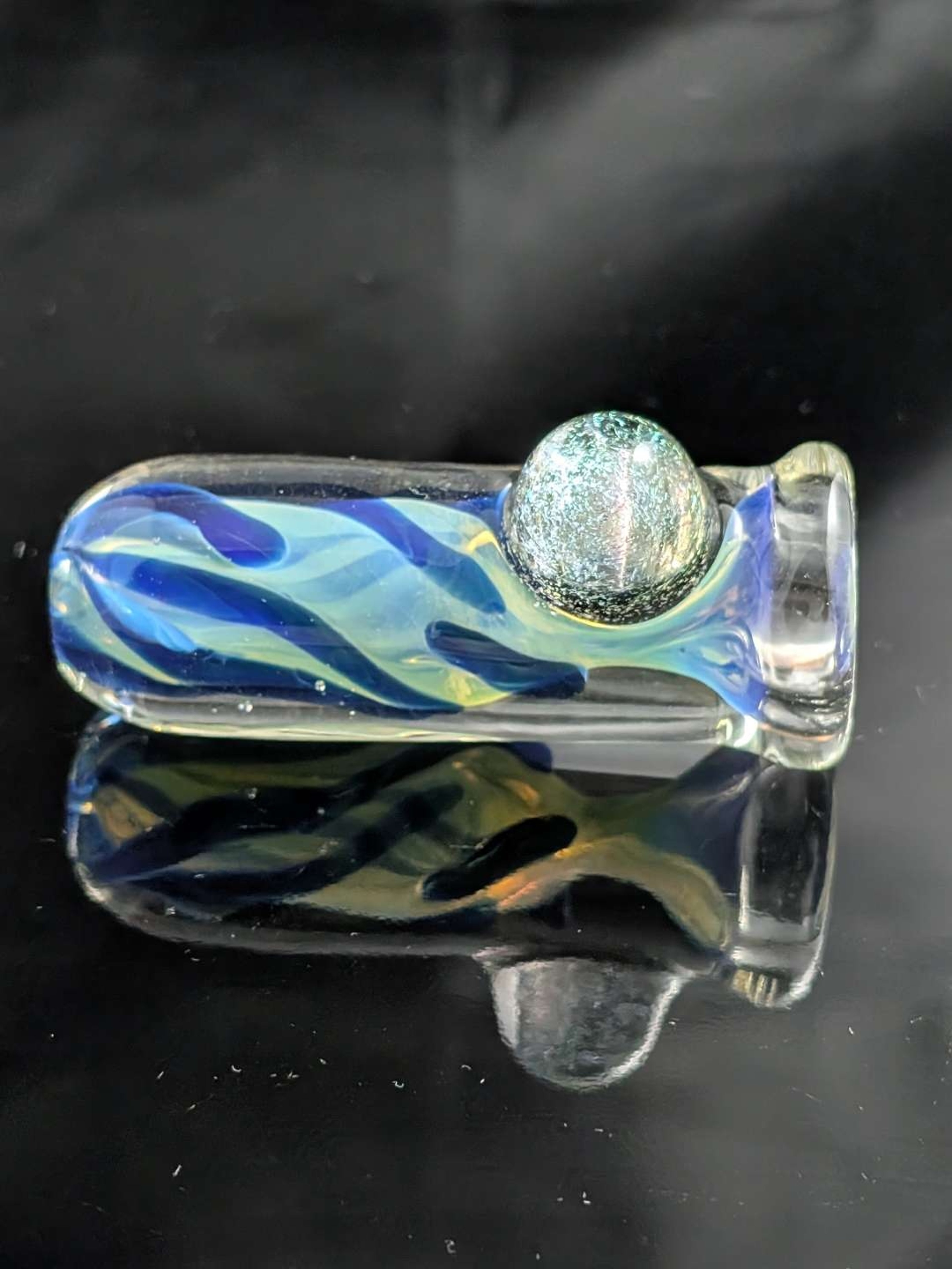 Preview pic of Blue MJK Inside-out B Style Chill with Dichroic Roll Stop