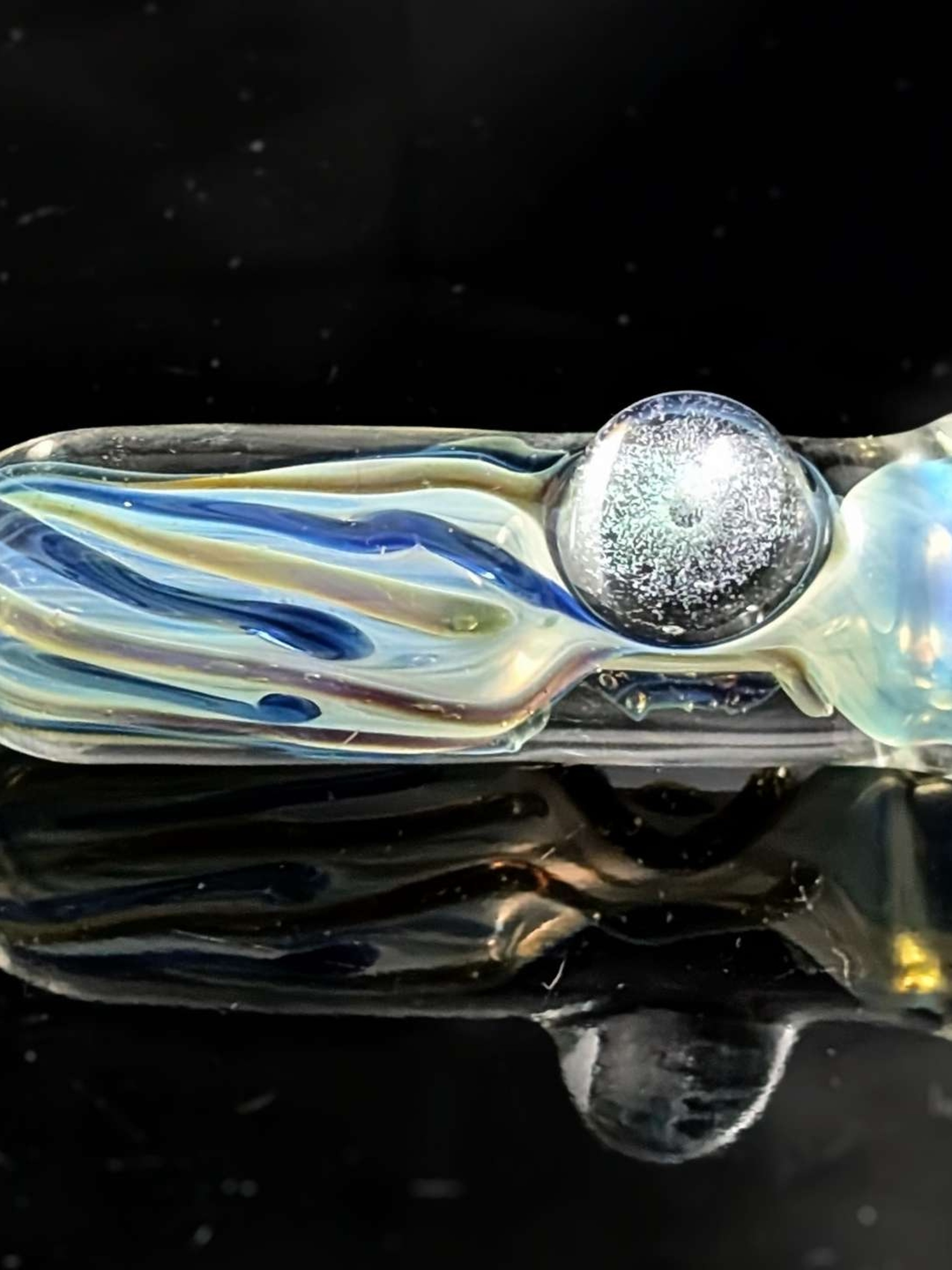 Preview pic of Blue MJK Inside-out B Style Chill with Dichroic Roll Stop