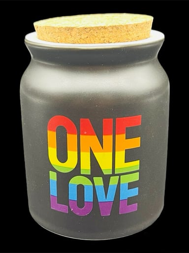 Preview pic of ONE LOVE CERAMIC STASH JAR MEDIUM