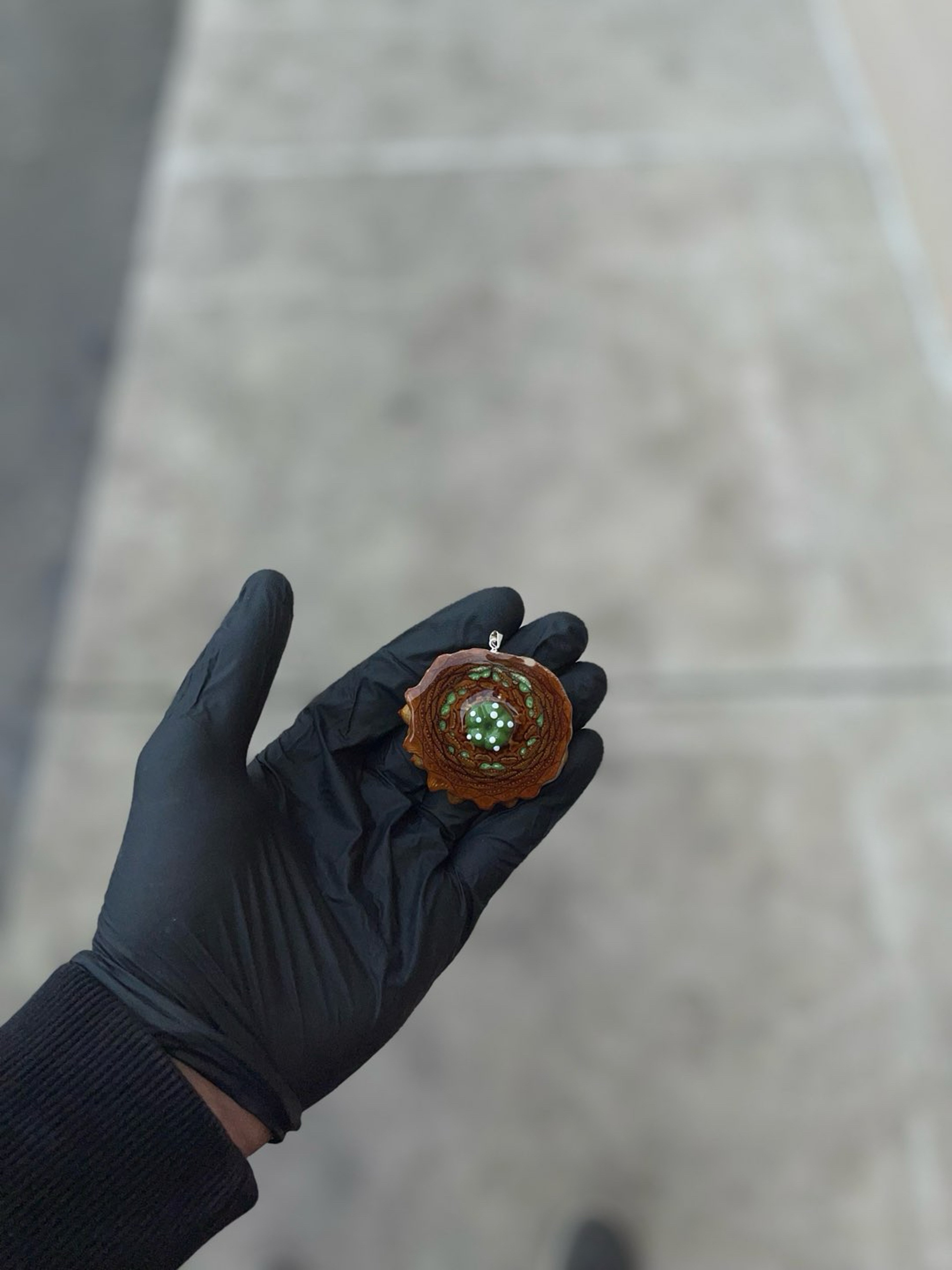 Preview pic of Peyote pinecone (multi medium) pendant
