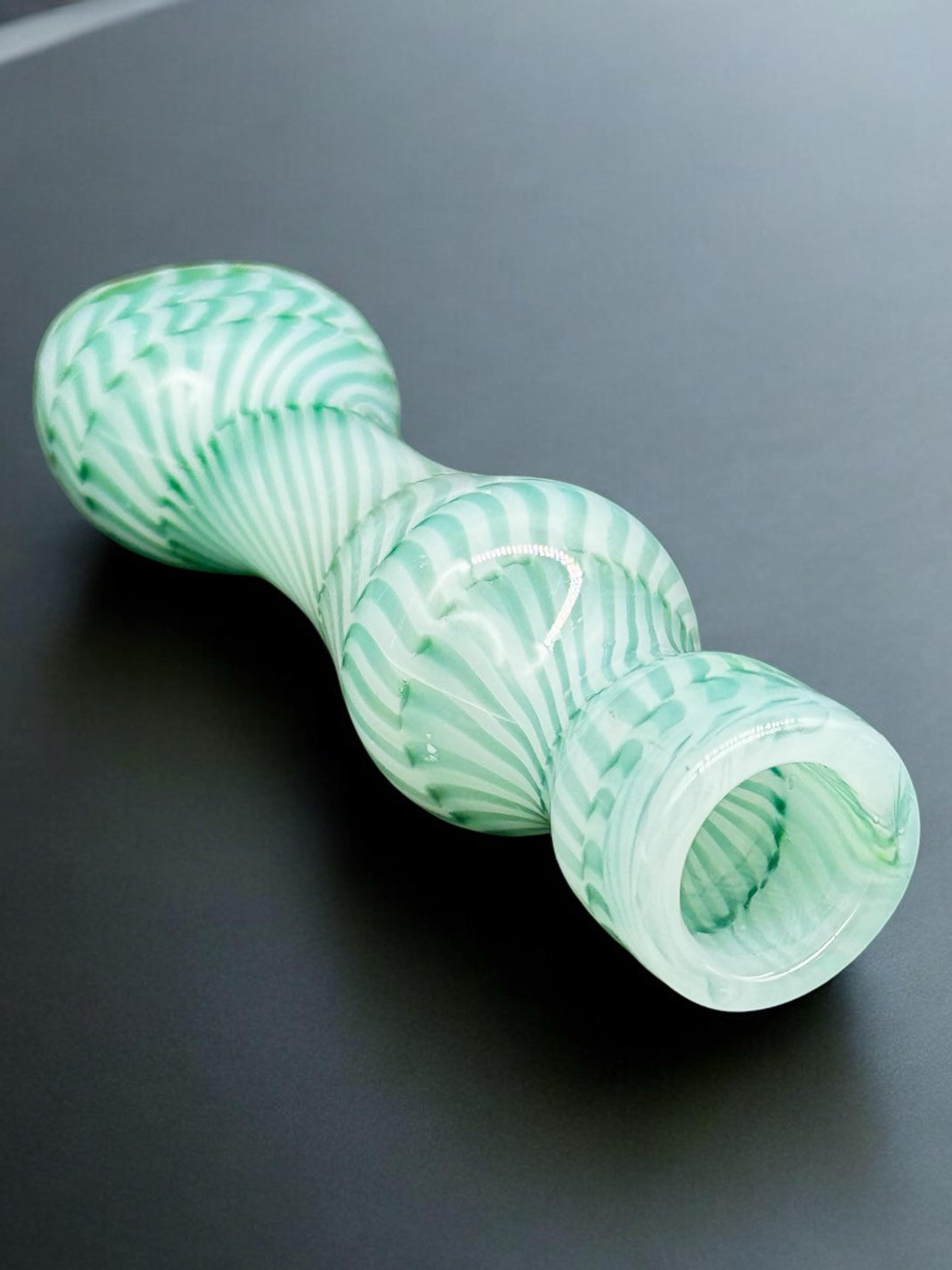 Preview pic of Elegant Chillum Glass Pipe with Teal Accents