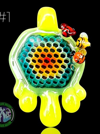 Preview pic of Joe P - Pendant #1 - Multi-Color Honeycomb & Bee’s