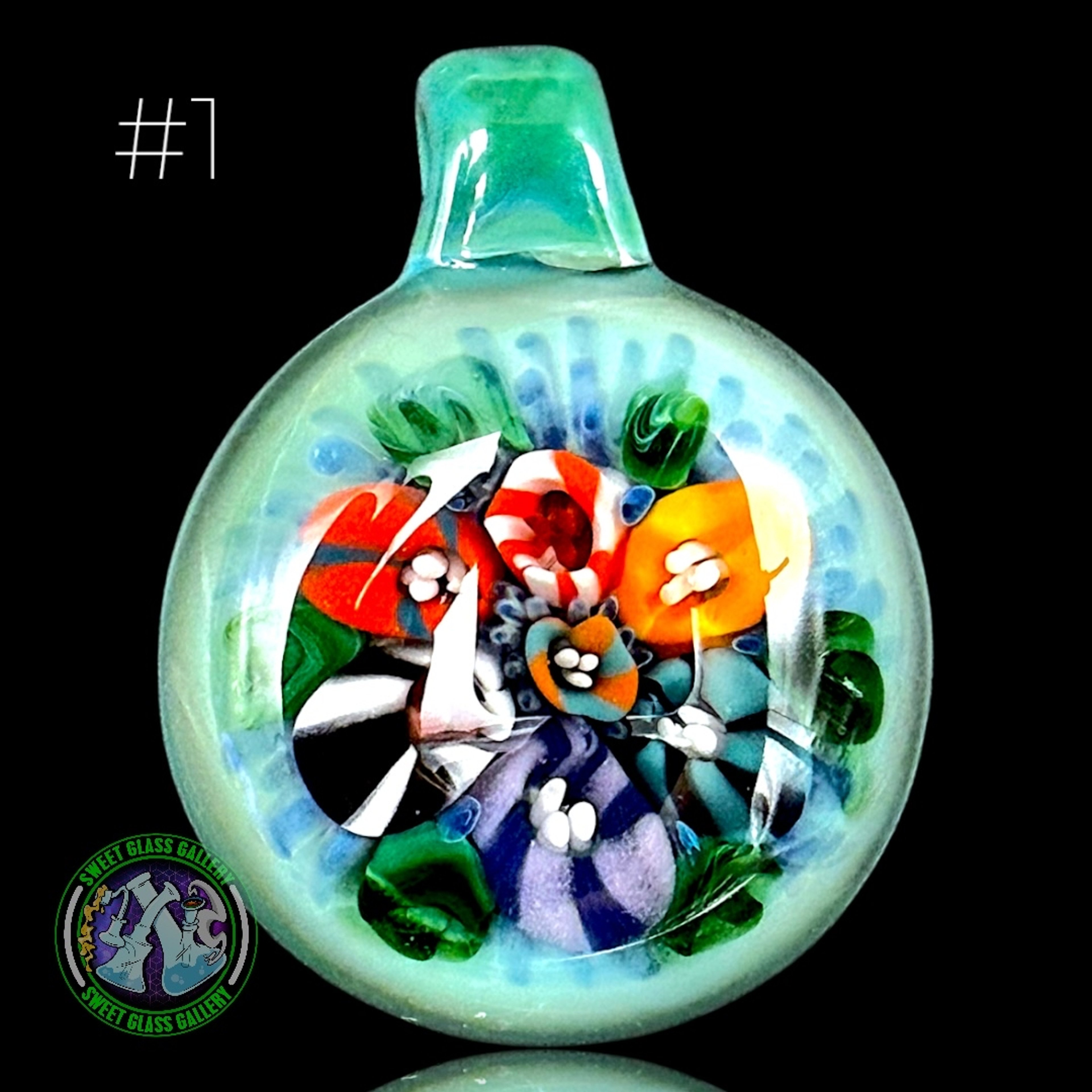 Glass Happy - Pendant #1 - Ocean Reef Implosion image 0