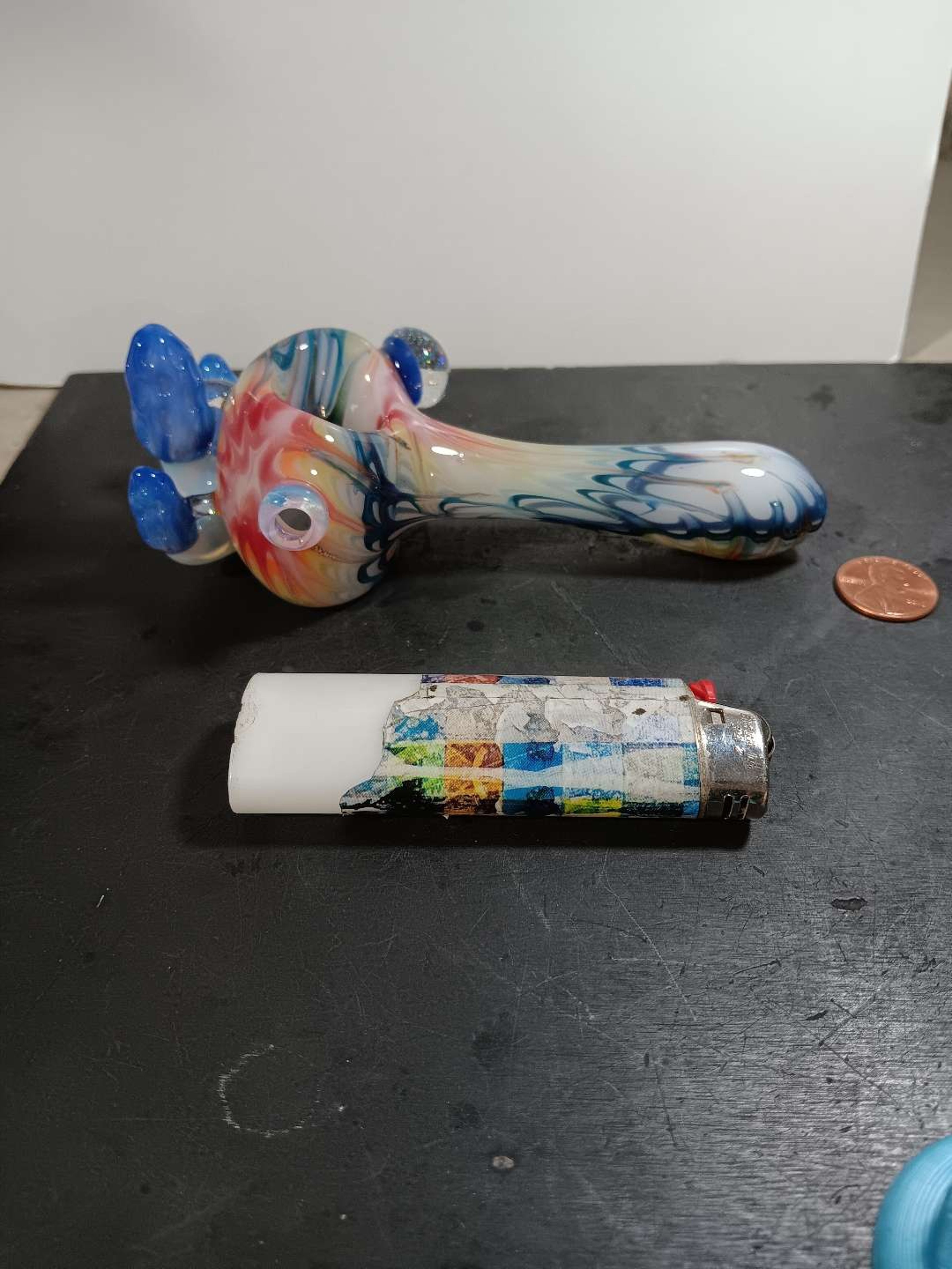 Preview pic of Tye dye morel mushroom hand pipe