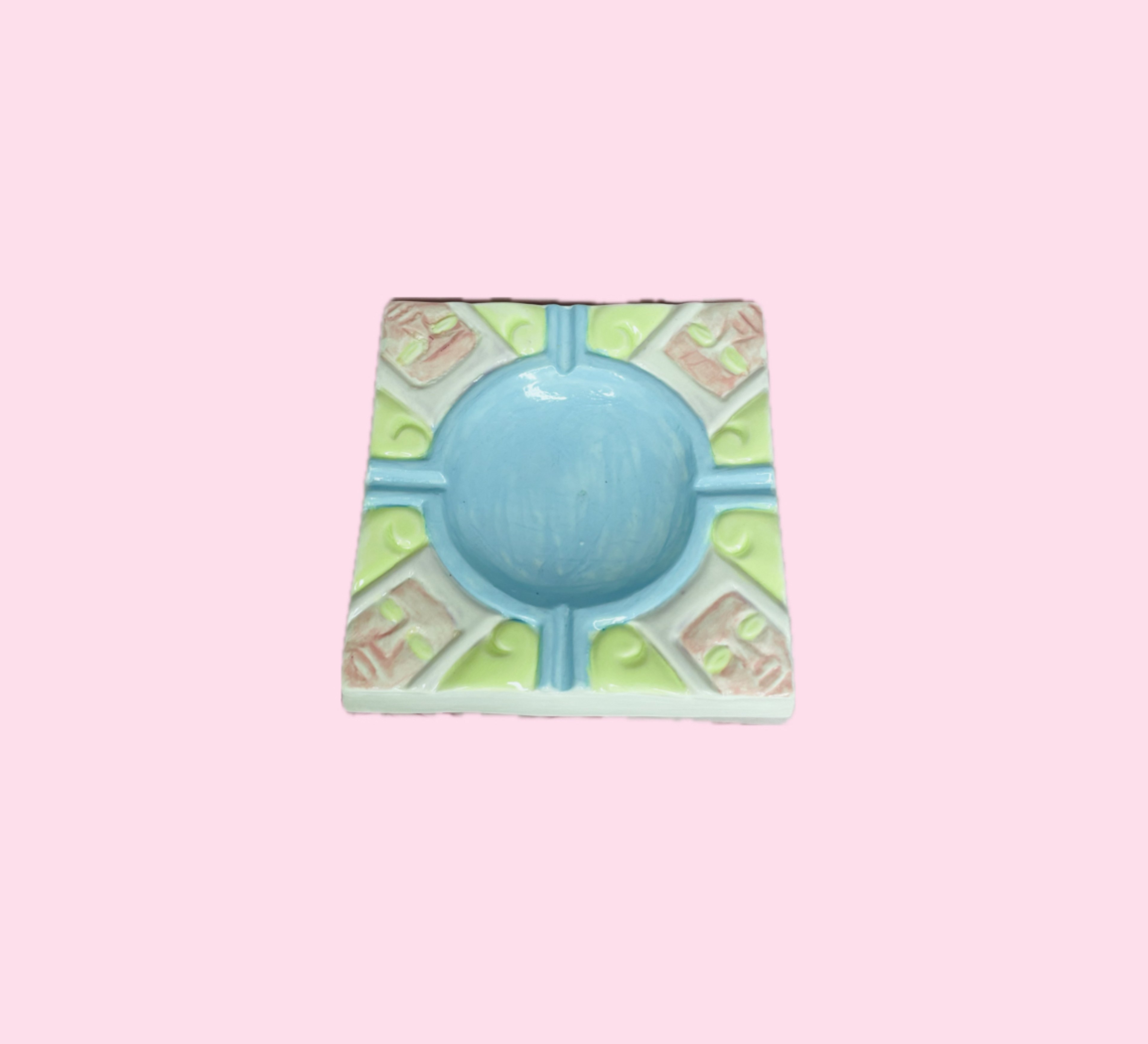 Preview pic of Multi-color Pastel Square Ceramic Ashtray