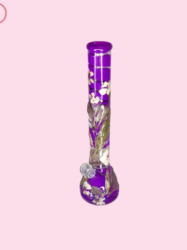 Preview pic of Purple Bong with real flowers and plants