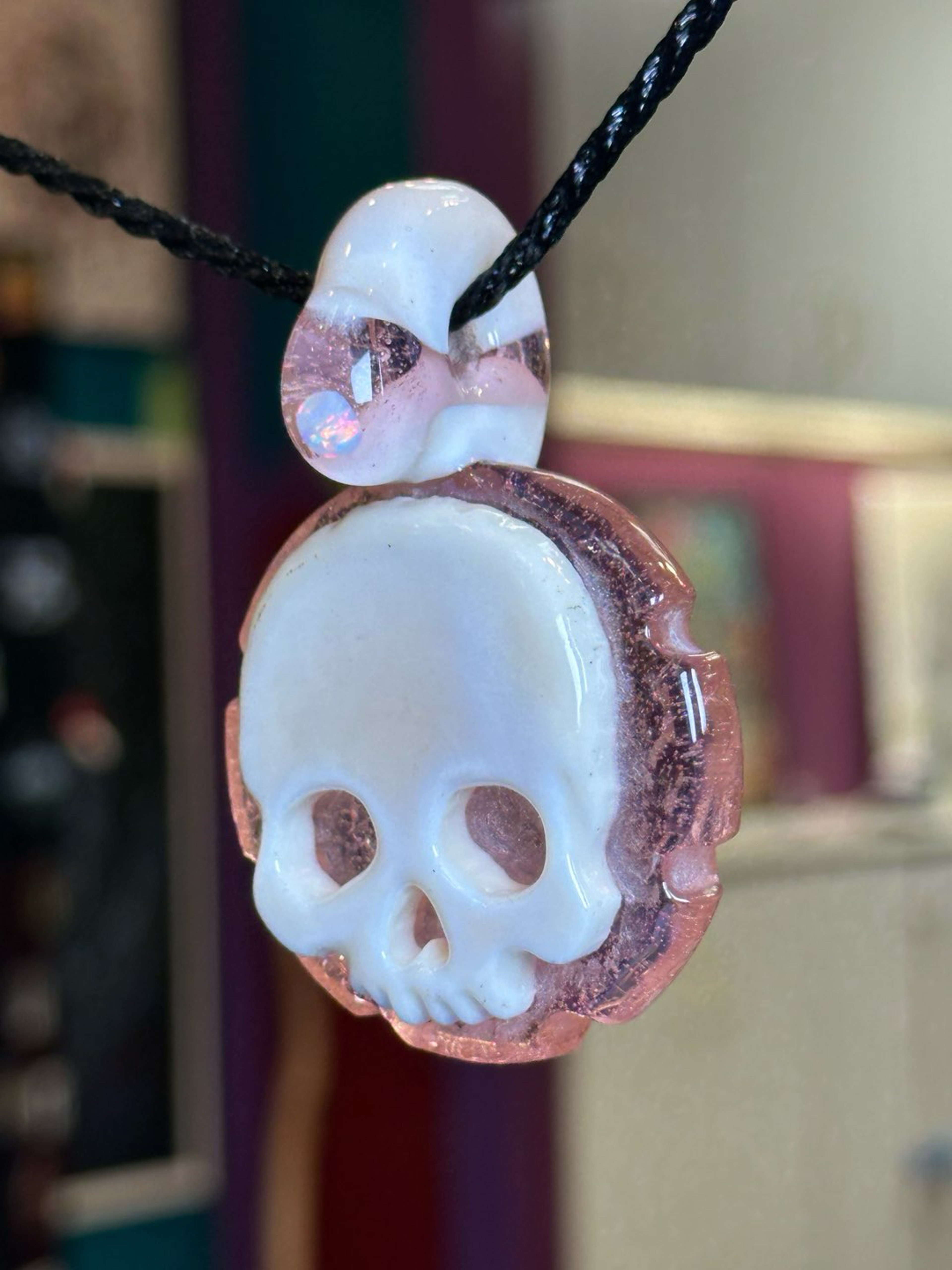 Preview pic of Carved Skull Pink Pendant