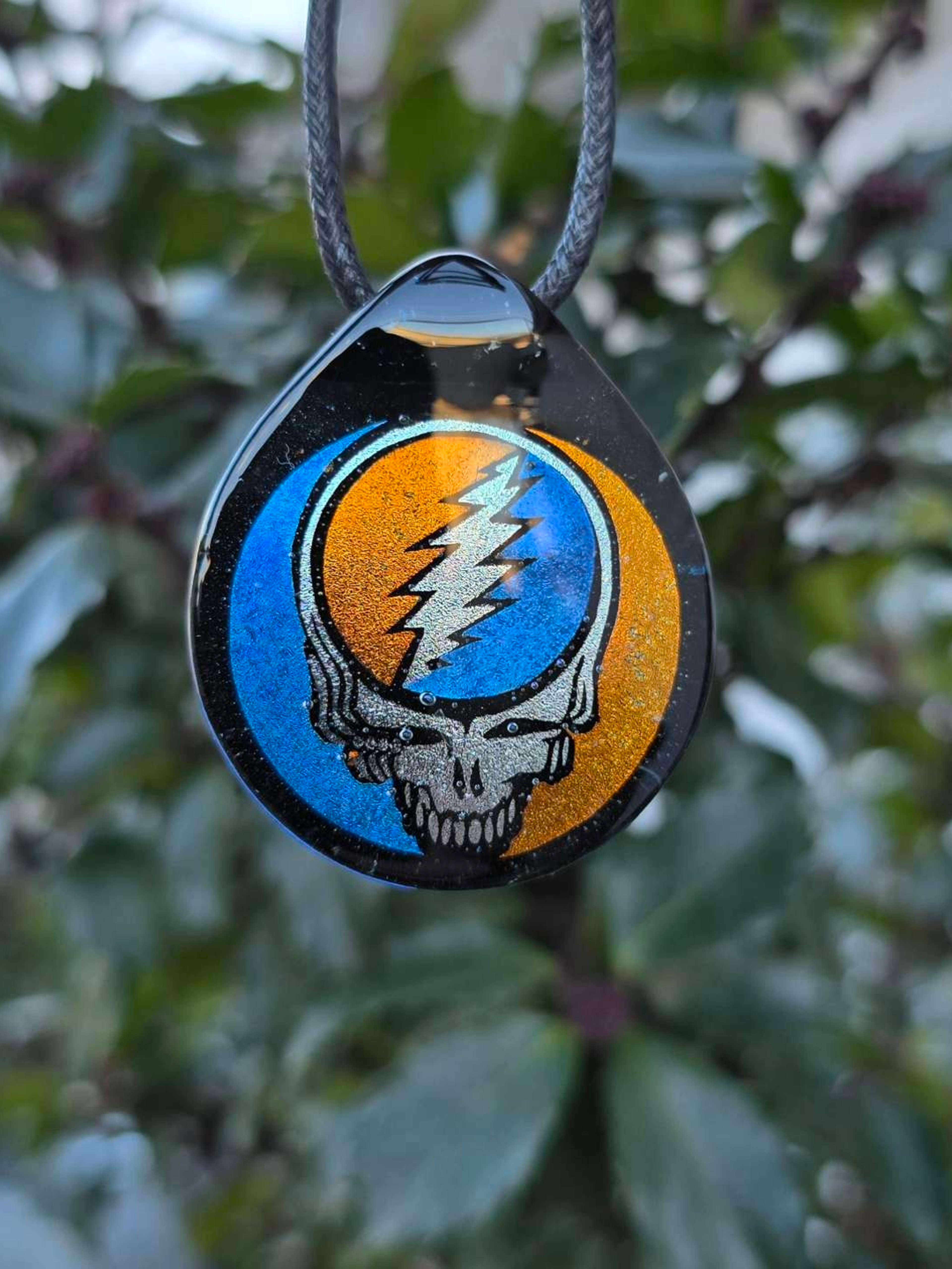 Preview pic of Grateful Dead Steal Your Face Layered Dichro Pendant