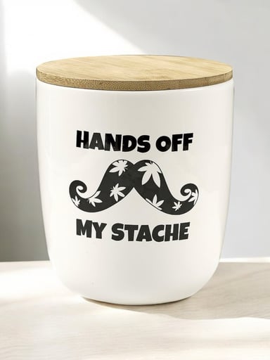 Preview pic of Hands OFF My Stache Ceramic Jar