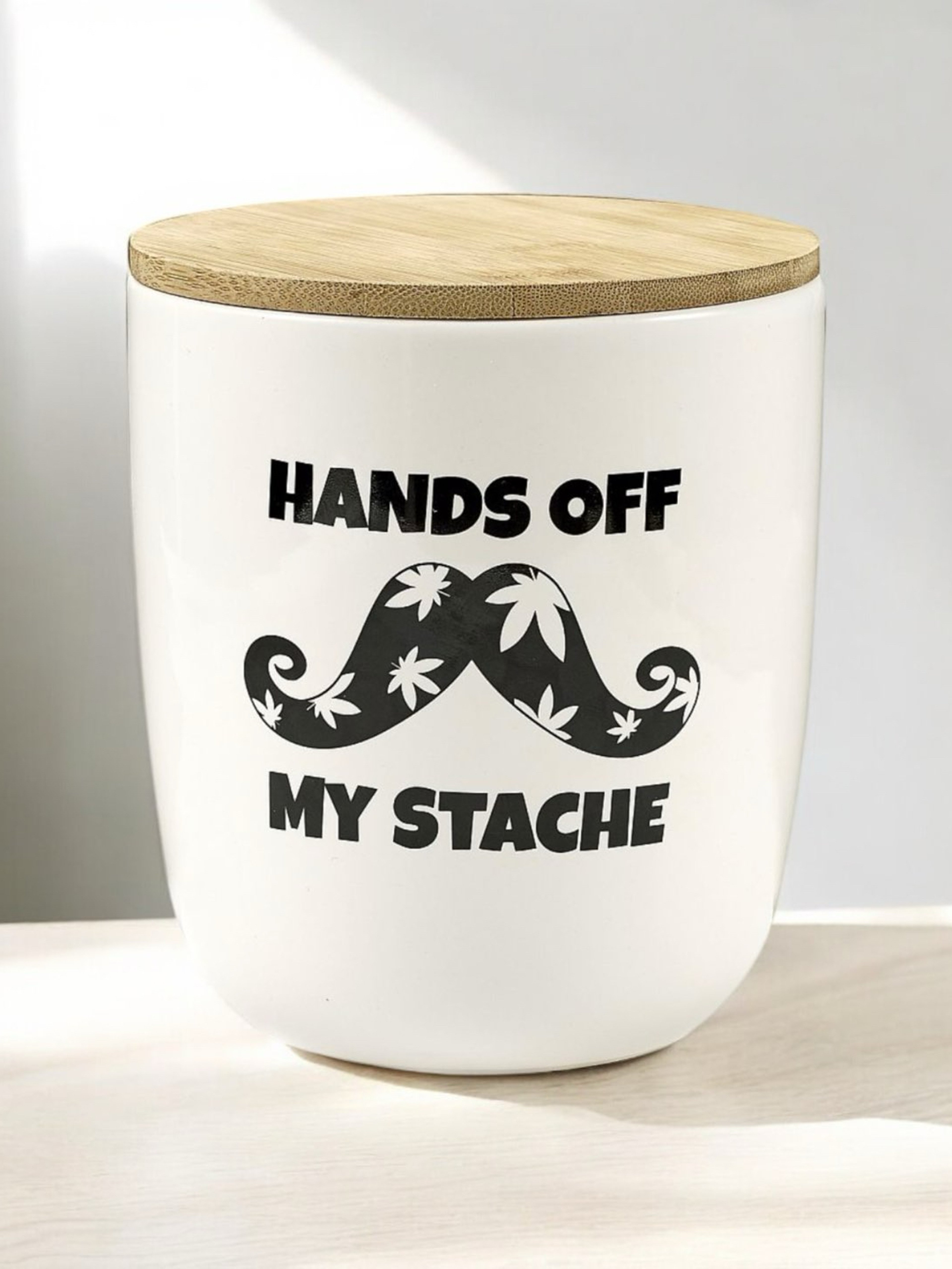 Preview pic of Hands OFF My Stache Ceramic Jar