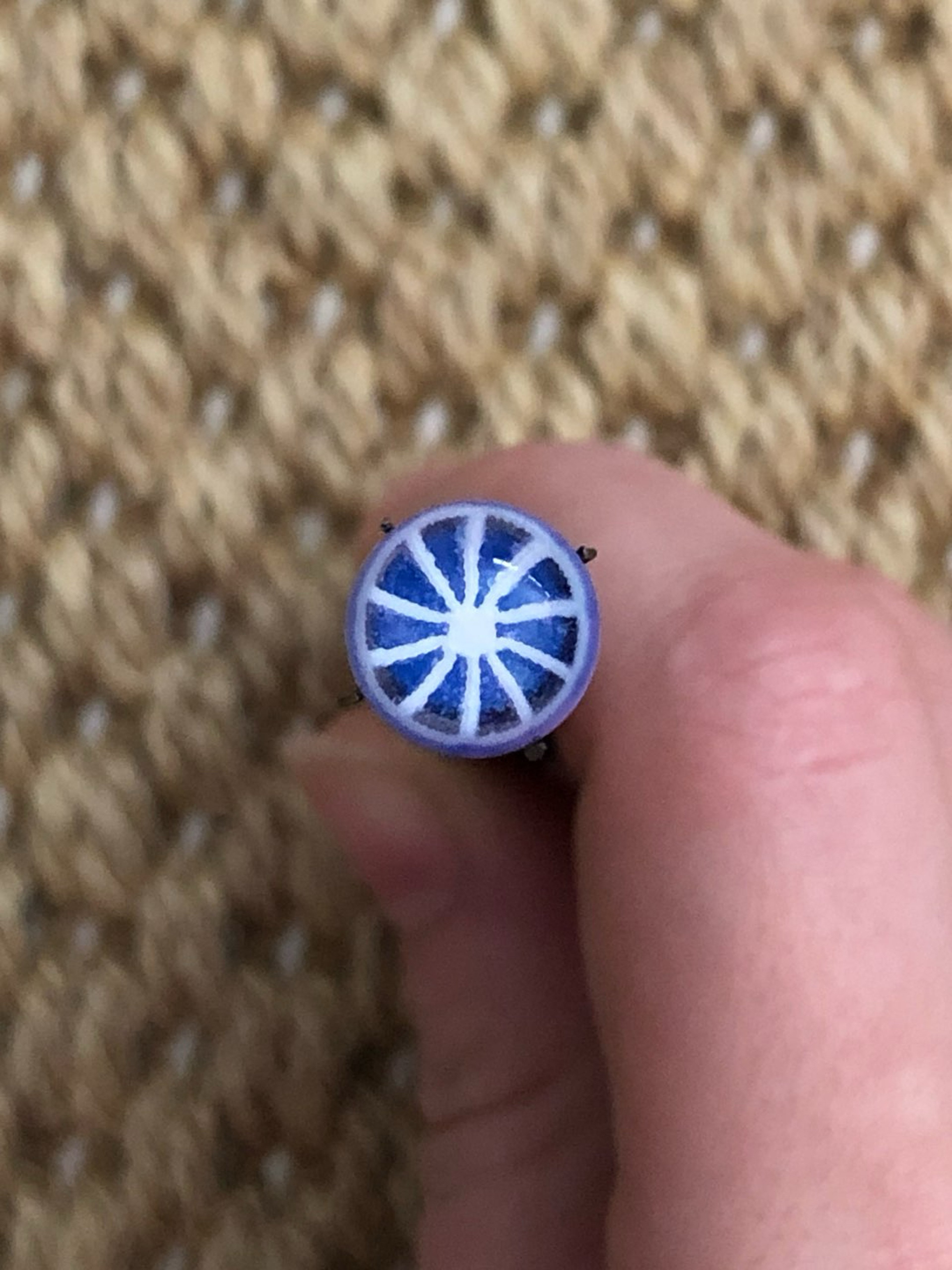 Preview pic of 10.4mm Deja Blue Millie Slice Valve Marble by Lyons glass.