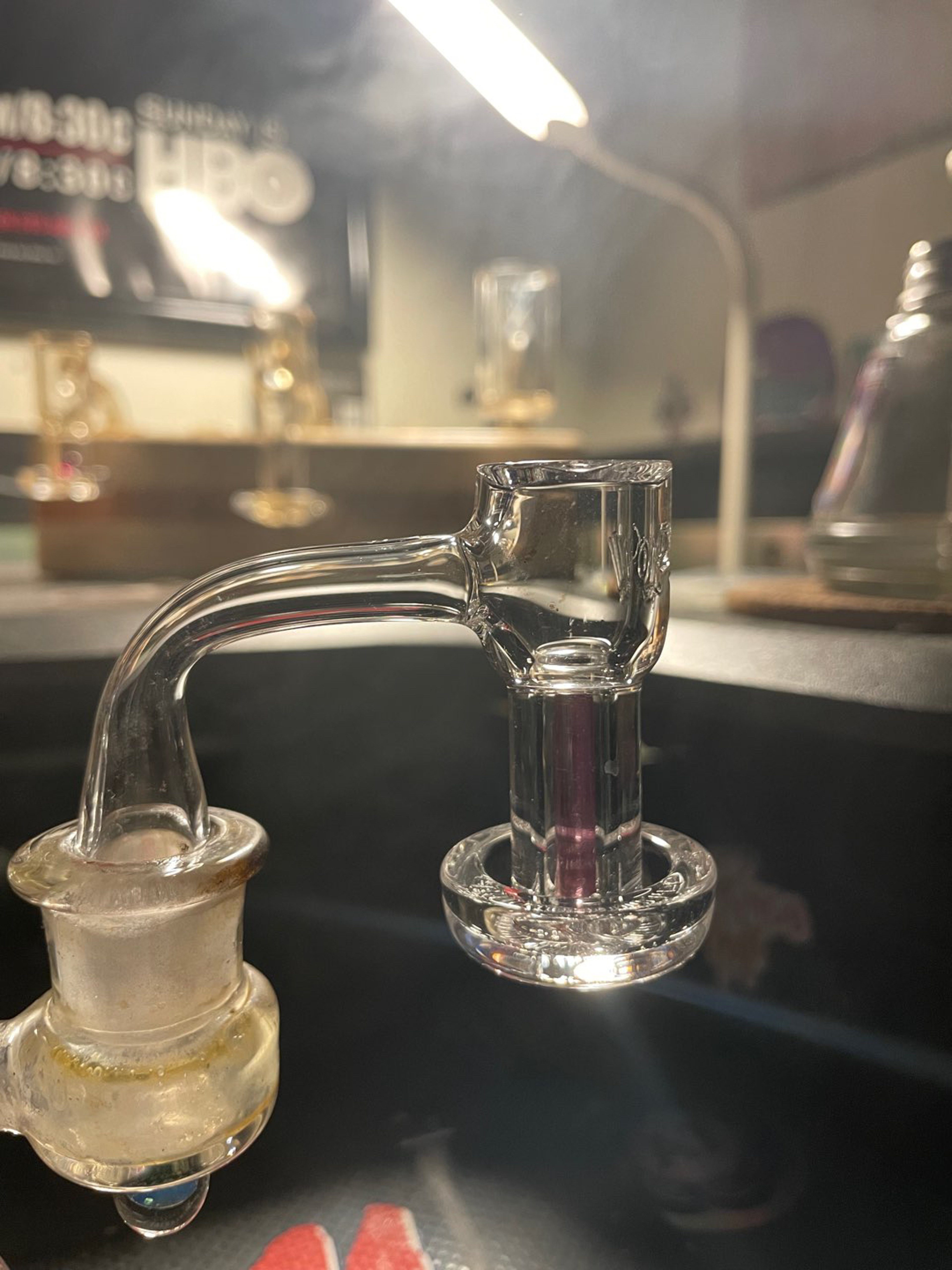 Preview pic of 14mm POW MINI Quartz super thick mini slurper, incredibly sturdy.