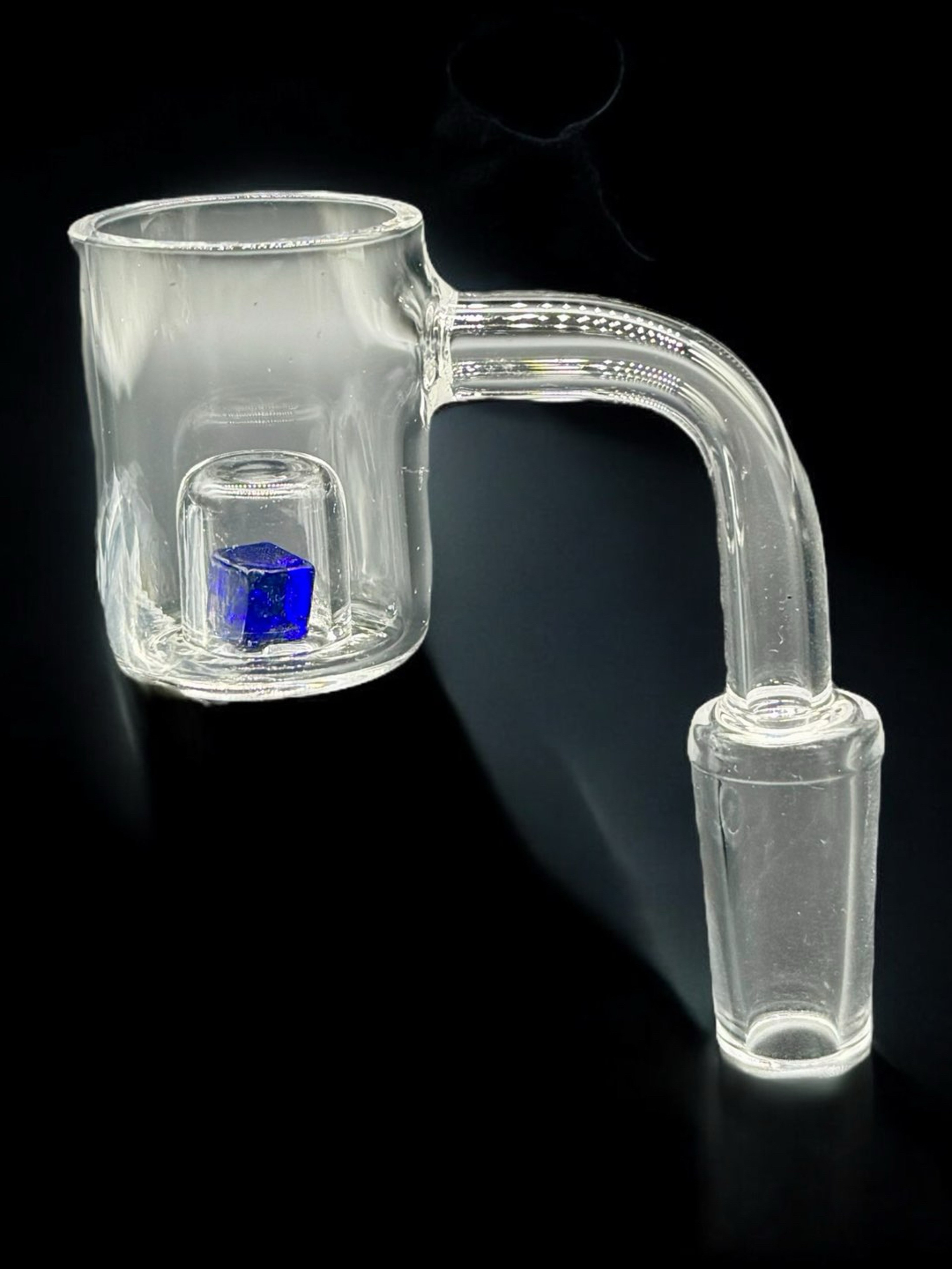 Preview pic of Cadmium Core Quartz Banger: 14mm Male 90° Angle with Blue Cube