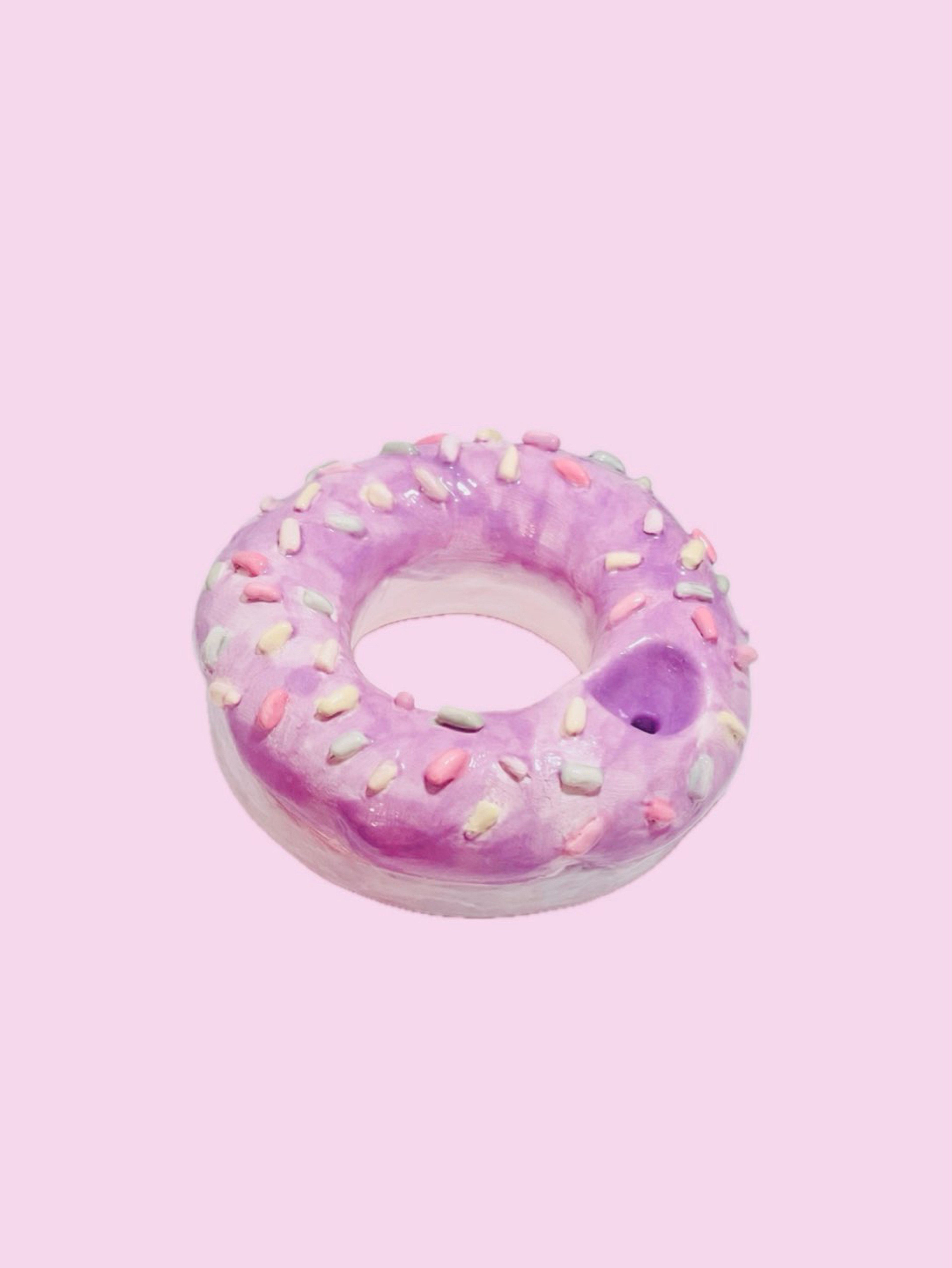 Preview pic of Handmade Ceramic Purple Donut Pipe