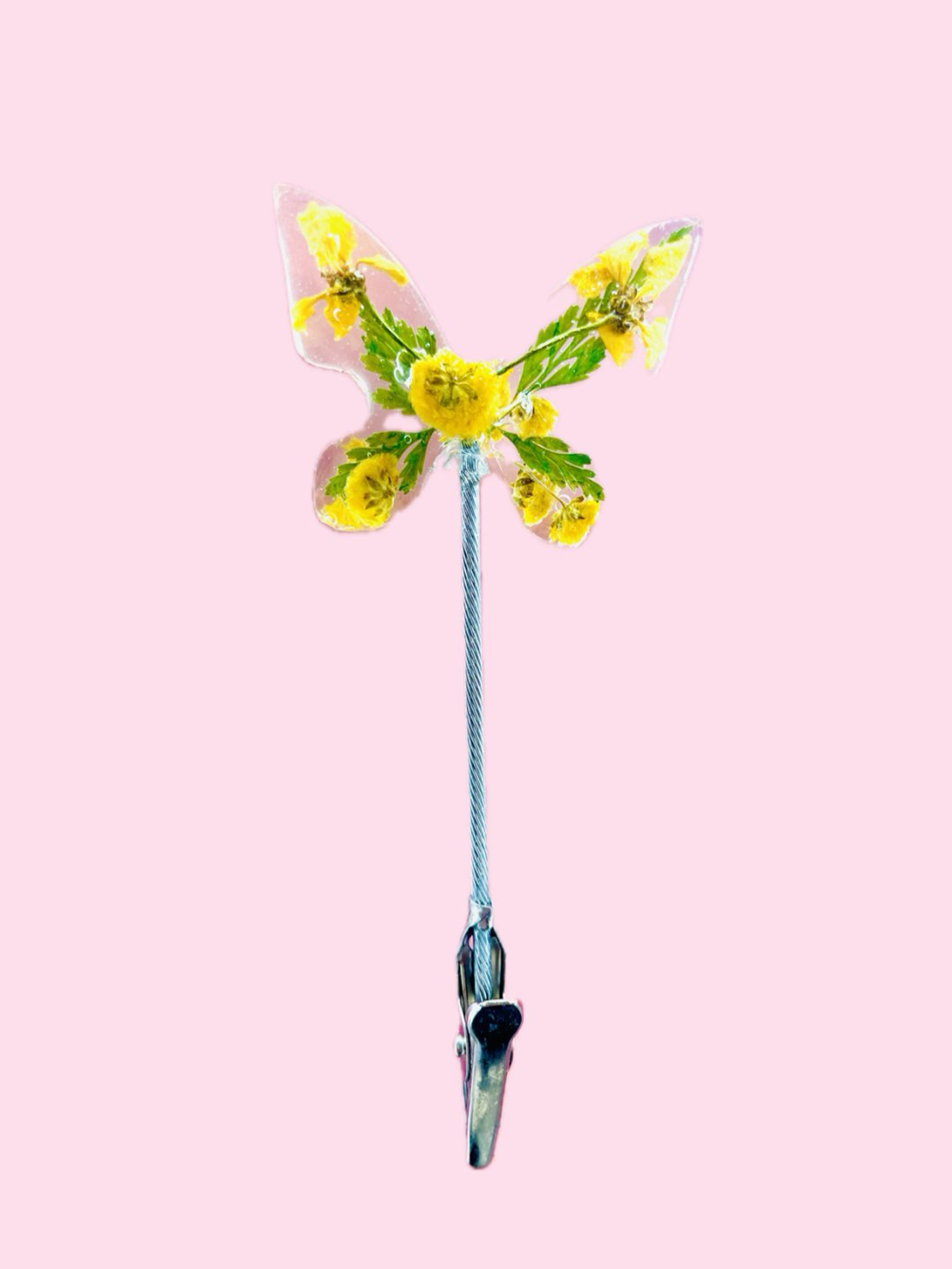 Preview pic of Handmade Yellow Butterfly Roach Clip