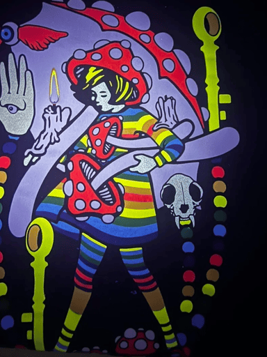 Preview pic of Large Slinger shirt black uv glow