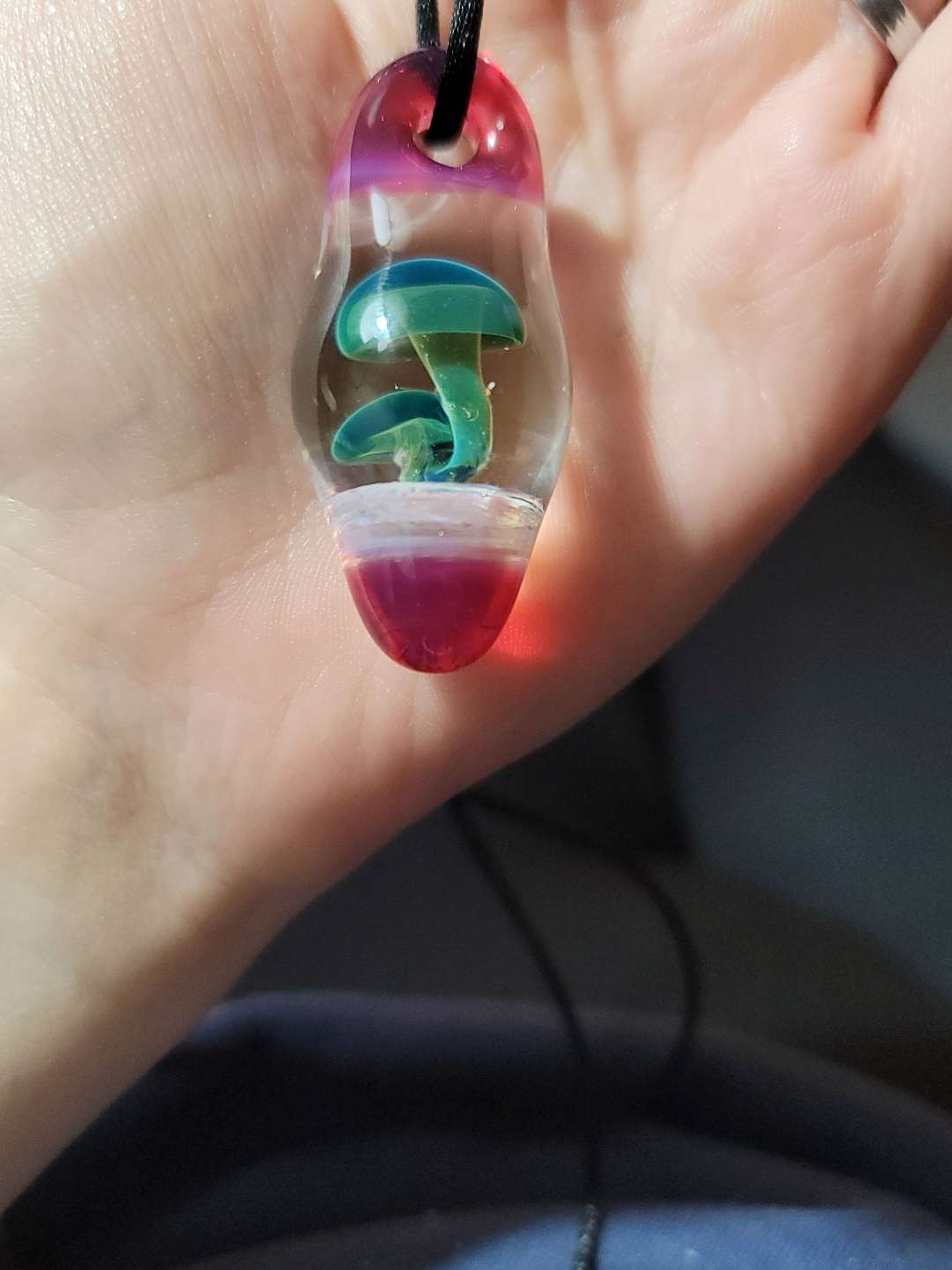Preview pic of Double Round Boro Glass Mushroom Pendant by Within A Sphere