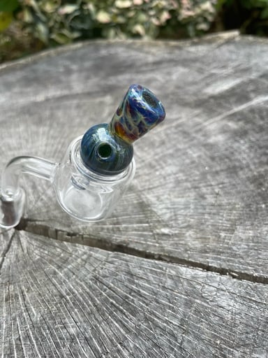 Preview pic of Blue-Green Handblown Bubble Cap
