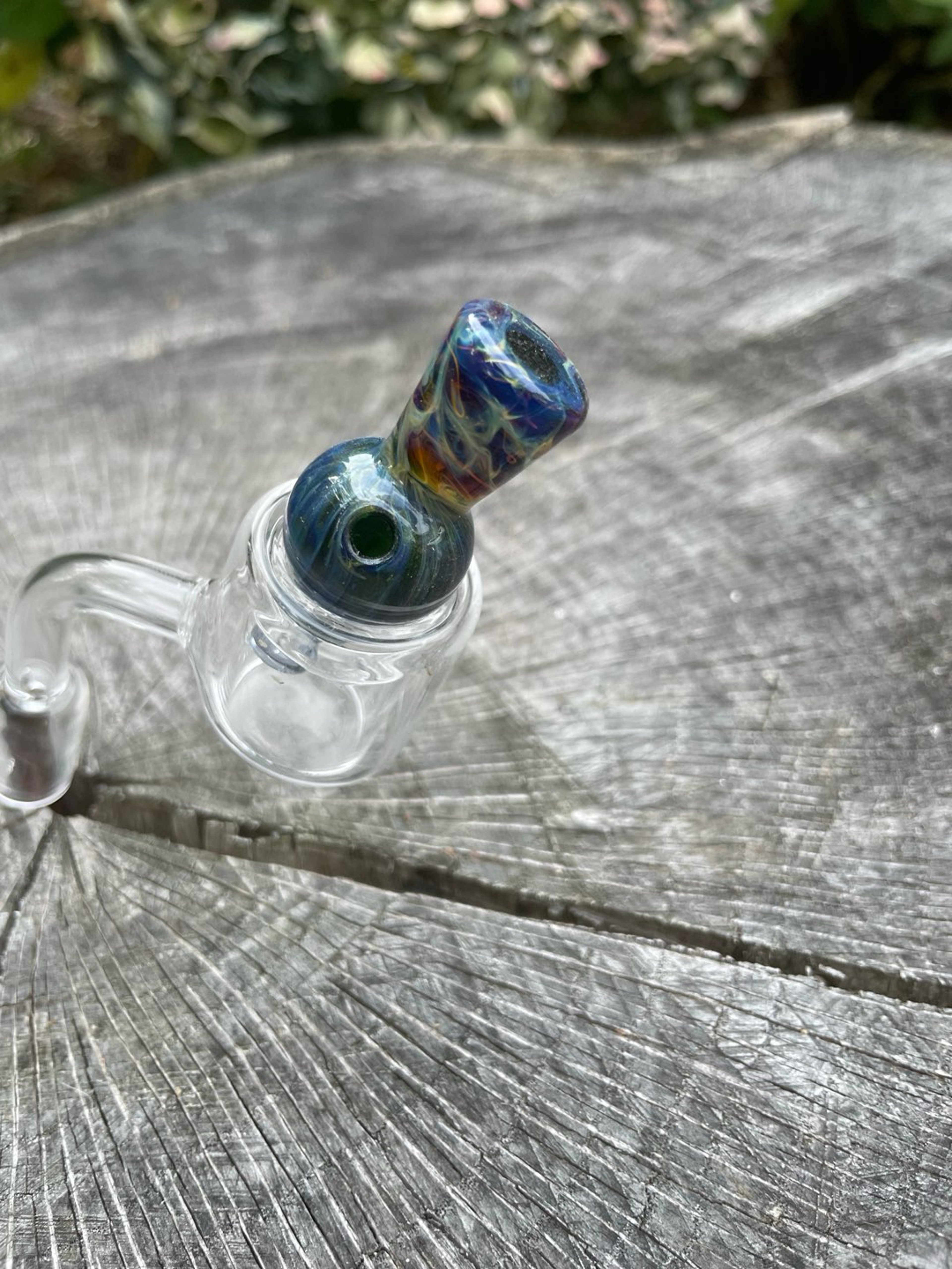 Preview pic of Blue-Green Handblown Bubble Cap
