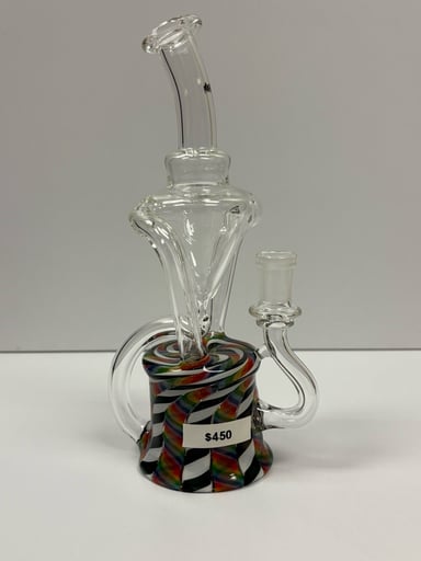 Preview pic of IDAB glass recycler half clear half worked color 14mm 90