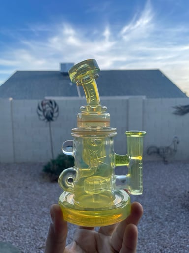 Preview pic of Bronx Glass Fumed & Carved Klein Recycler