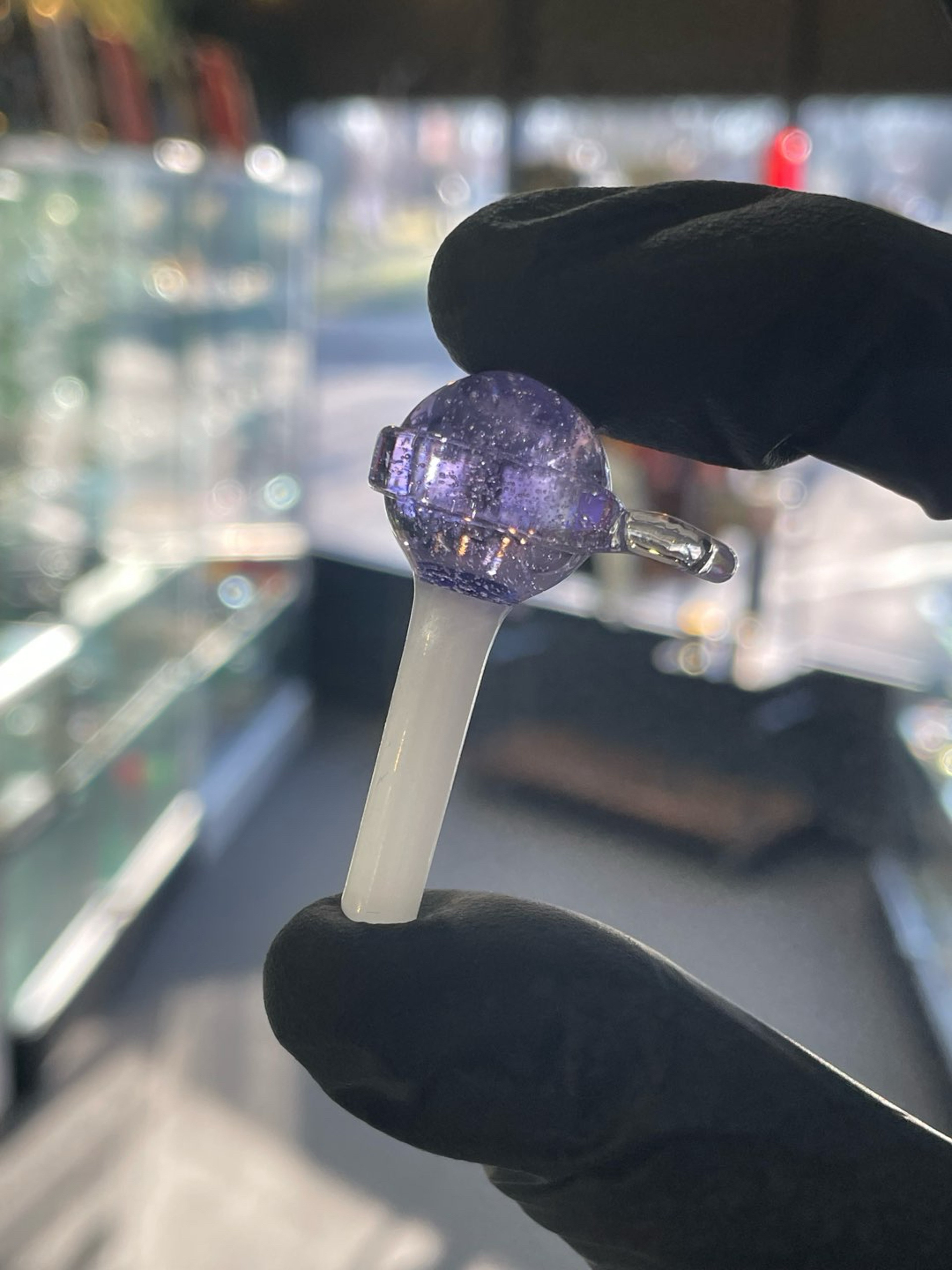 Preview pic of Emperial Glass Lolipop Pendant Purple