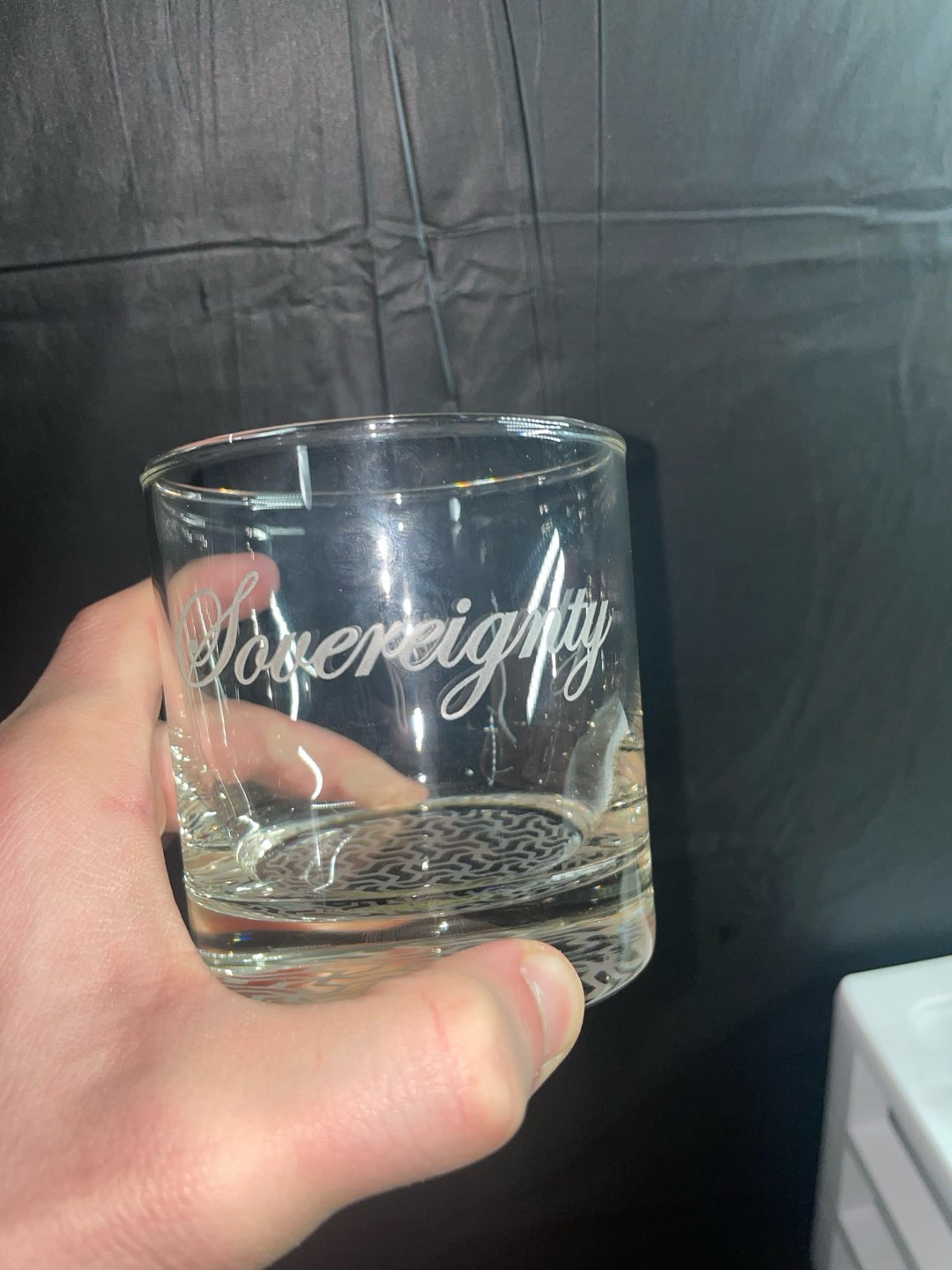 Preview pic of Sovereignty High Ball or Whiskey glass w/ Geometric Design