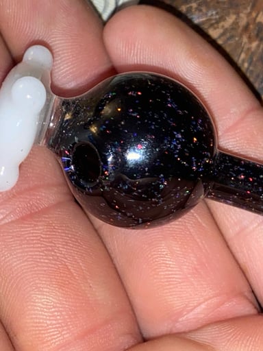 Preview pic of Roysco crushed opal 25mm bubble cap with glow in the dark top pillow