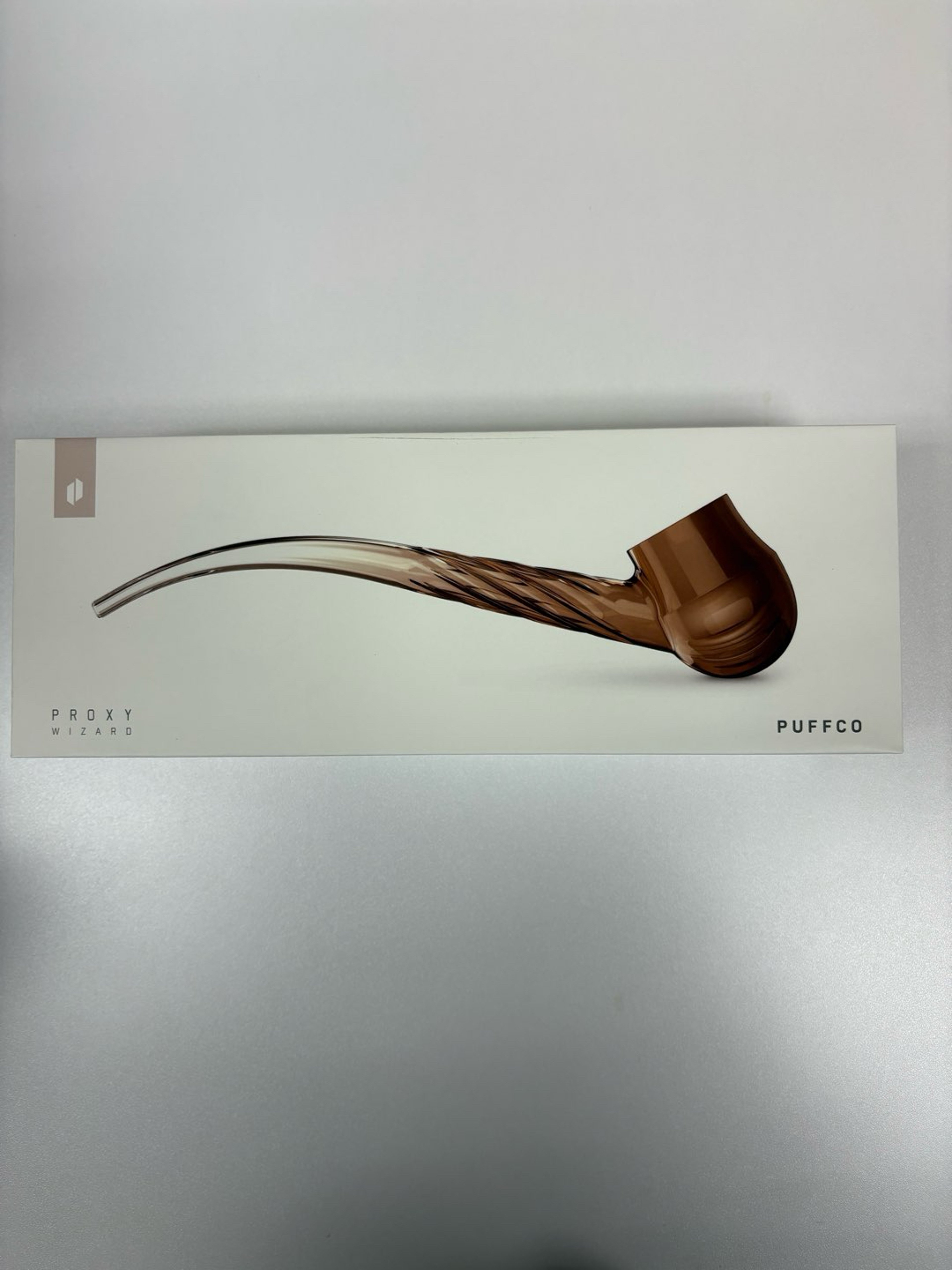 Preview pic of Puffco Proxy Wizard glass piece in Desert color NEW but opened as display