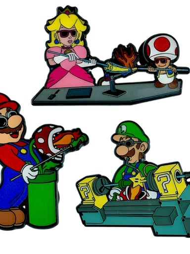 Preview pic of Glassblowing Mario Pin Set